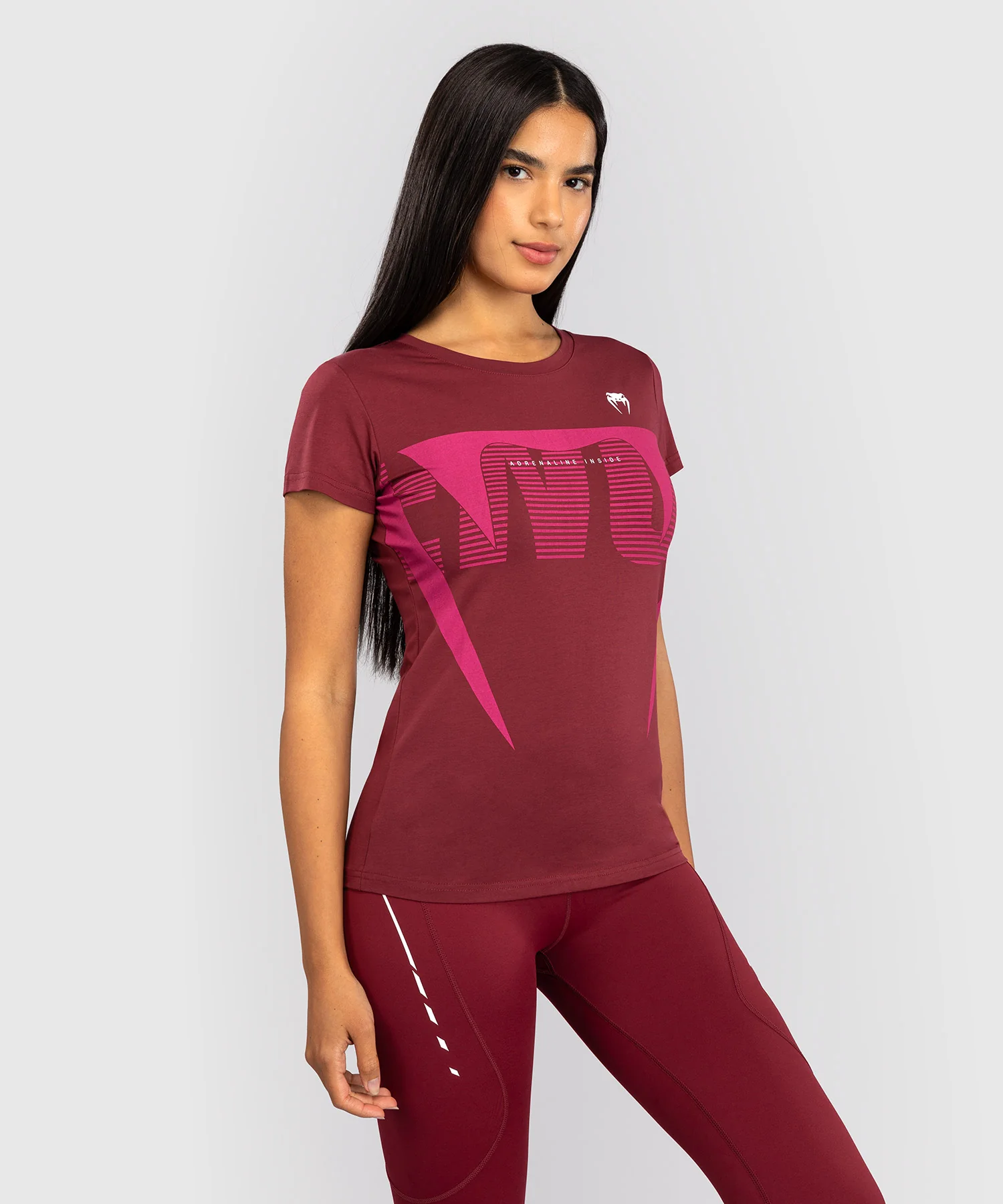 T-shirt Femme Venum Adrenaline – Bordeaux/Rose - Image 2