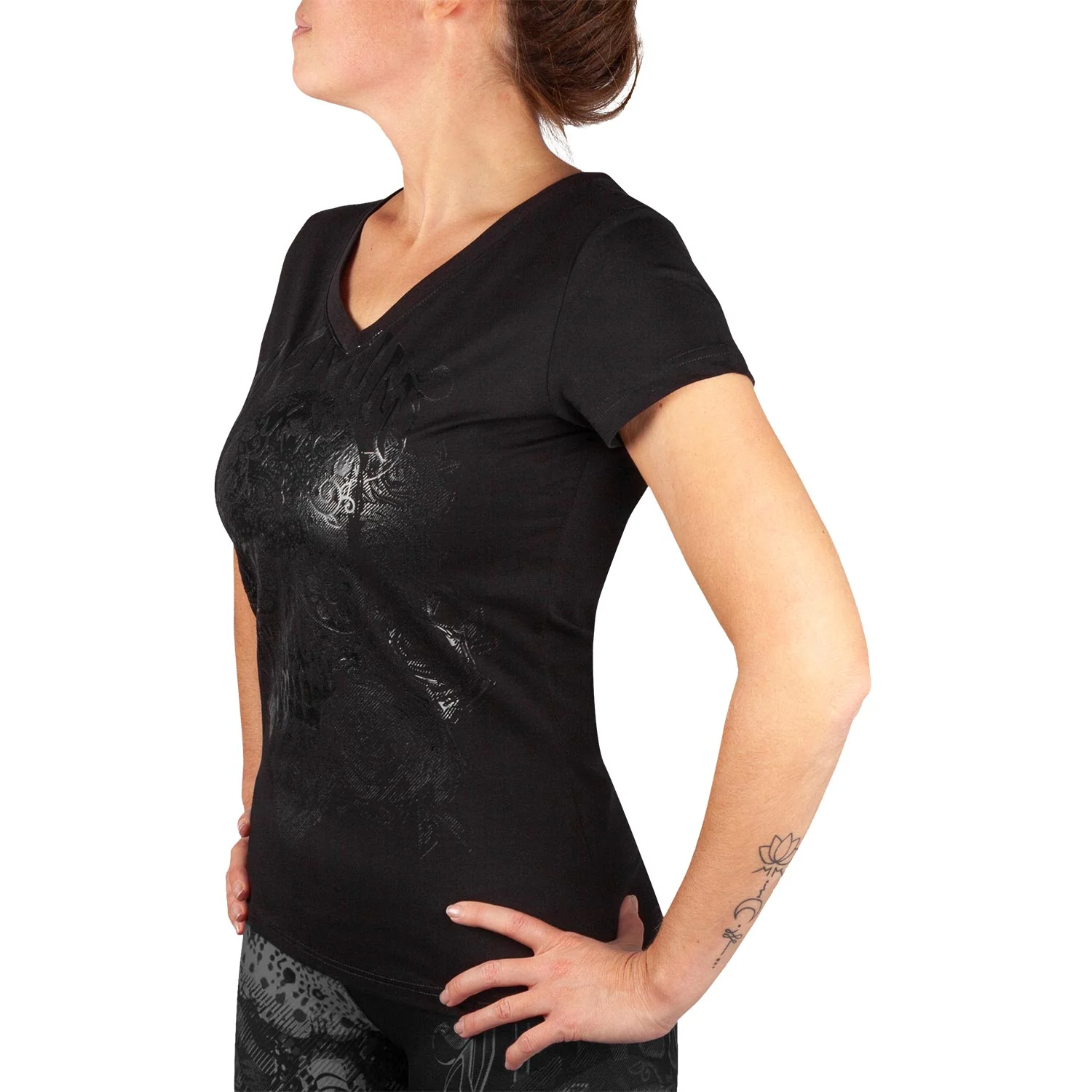 T-shirt Femme Venum Santa Muerte 3.0 - Noir/Noir - Image 2