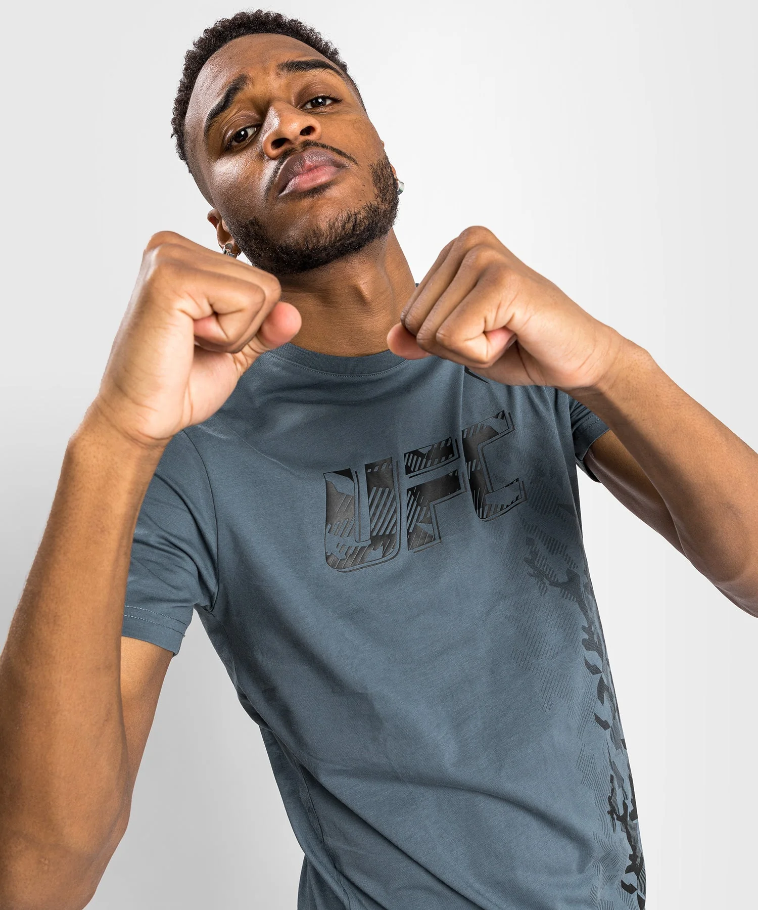 T-shirt Manches Courtes en Coton Homme UFC Venum Authentic Fight Week - Gris - Image 2