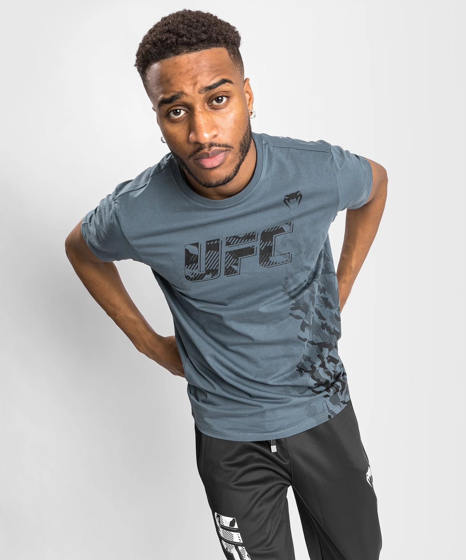 T-shirt Manches Courtes en Coton Homme UFC Venum Authentic Fight Week - Gris - Image 3