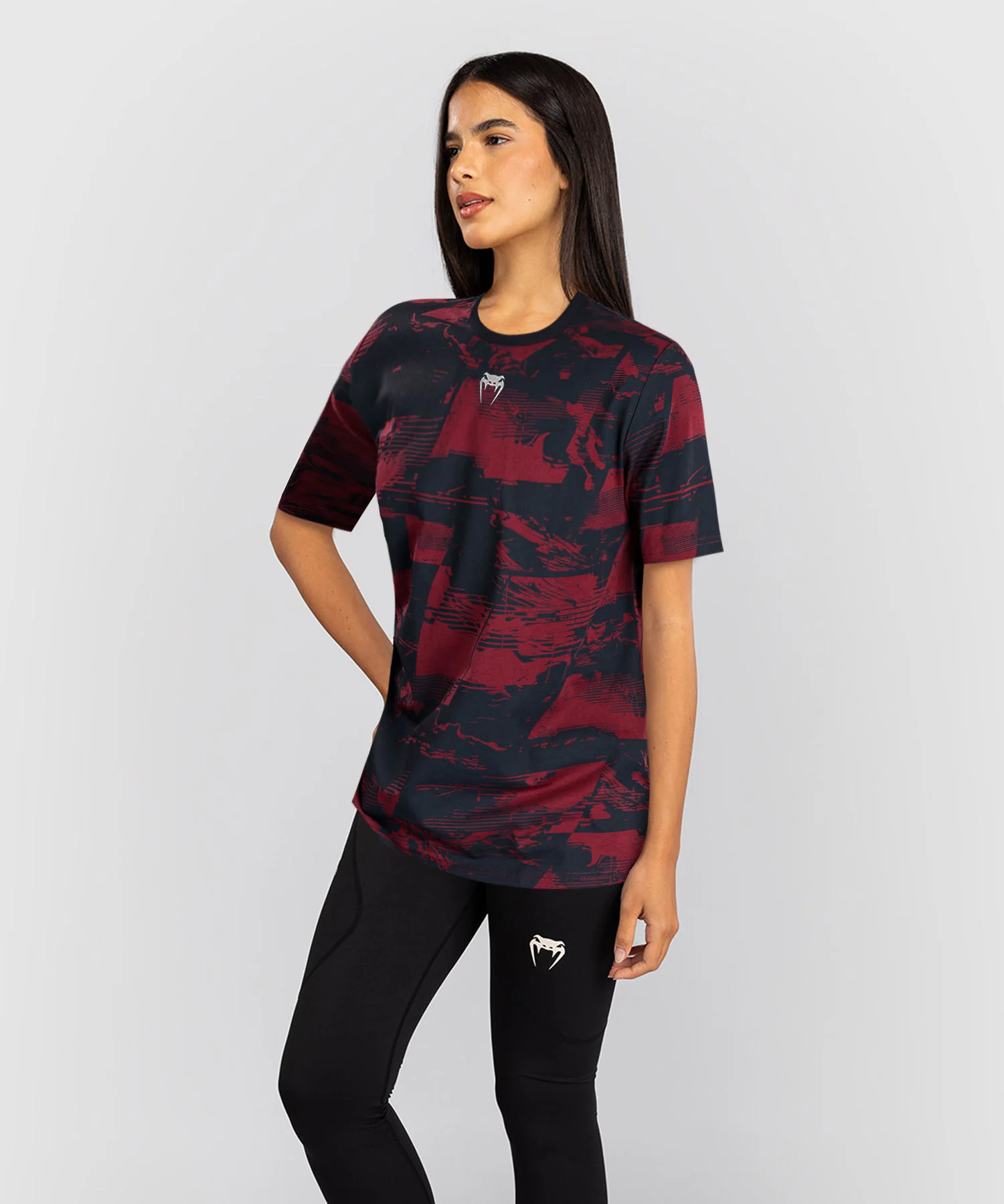 T-shirt manches courtes Femme UFC Zenith by Venum Authentic Fight Week - Bleu marine/Bordeaux/Argent - Image 2