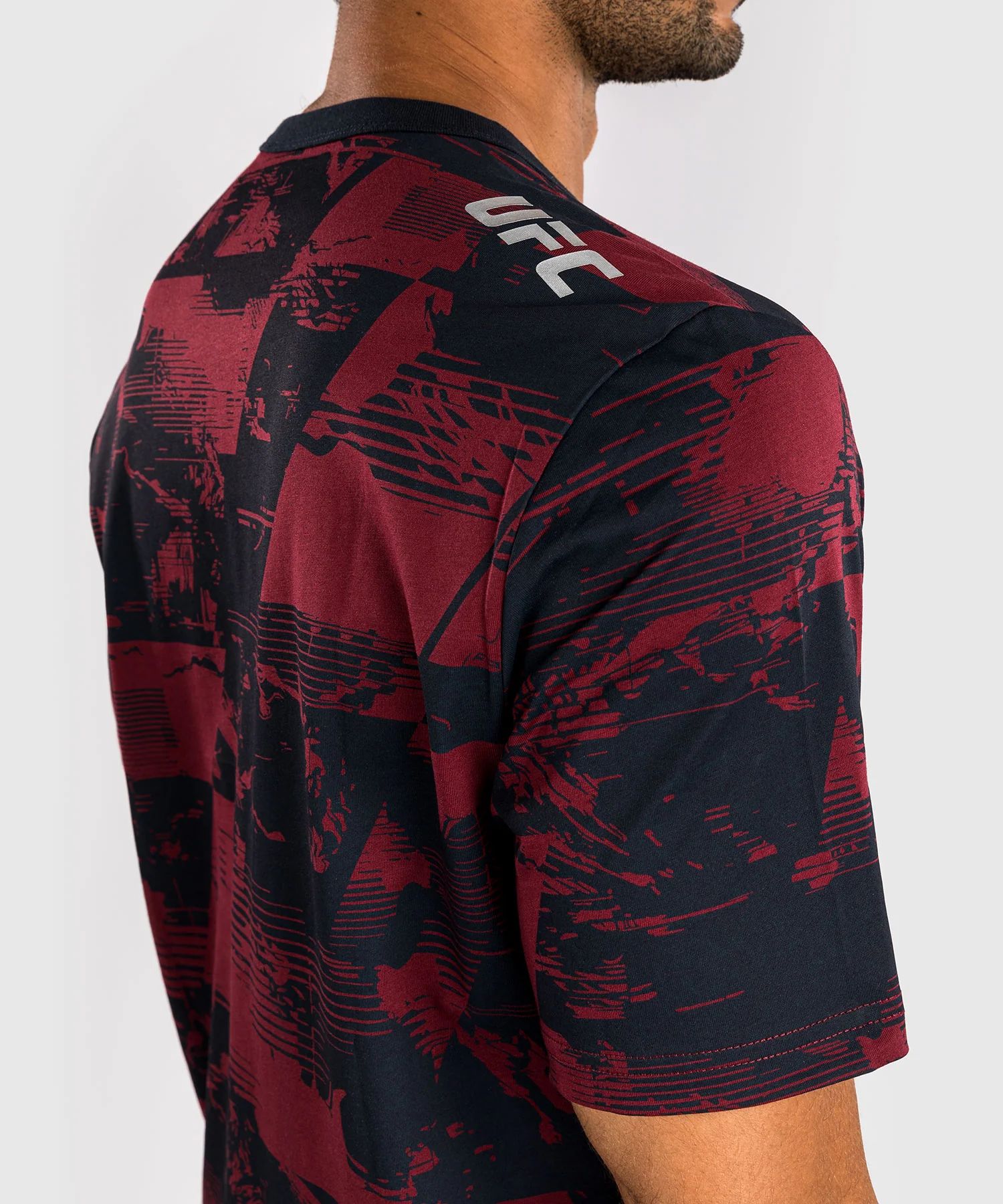 T-shirt manches courtes Homme UFC Zenith by Venum Authentic Fight Week - Bleu marine/Bordeaux/Argent - Image 4