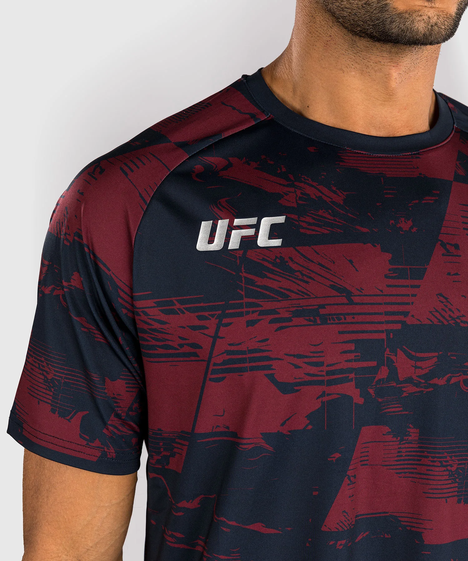 T-shirt manches courtes Performance Homme UFC Zenith by Venum Authentic Fight Week - Bleu marine/Bordeaux/Argent - Image 4