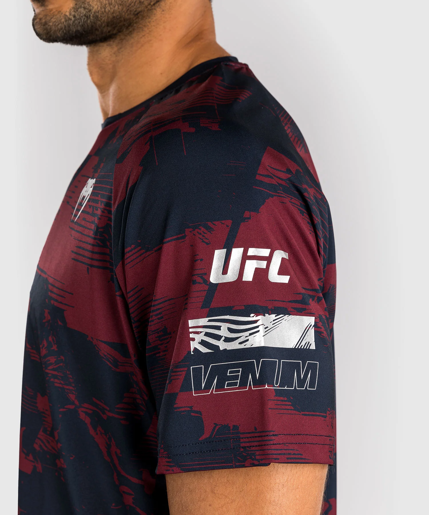 T-shirt manches courtes Performance Homme UFC Zenith by Venum Authentic Fight Week - Bleu marine/Bordeaux/Argent - Image 6