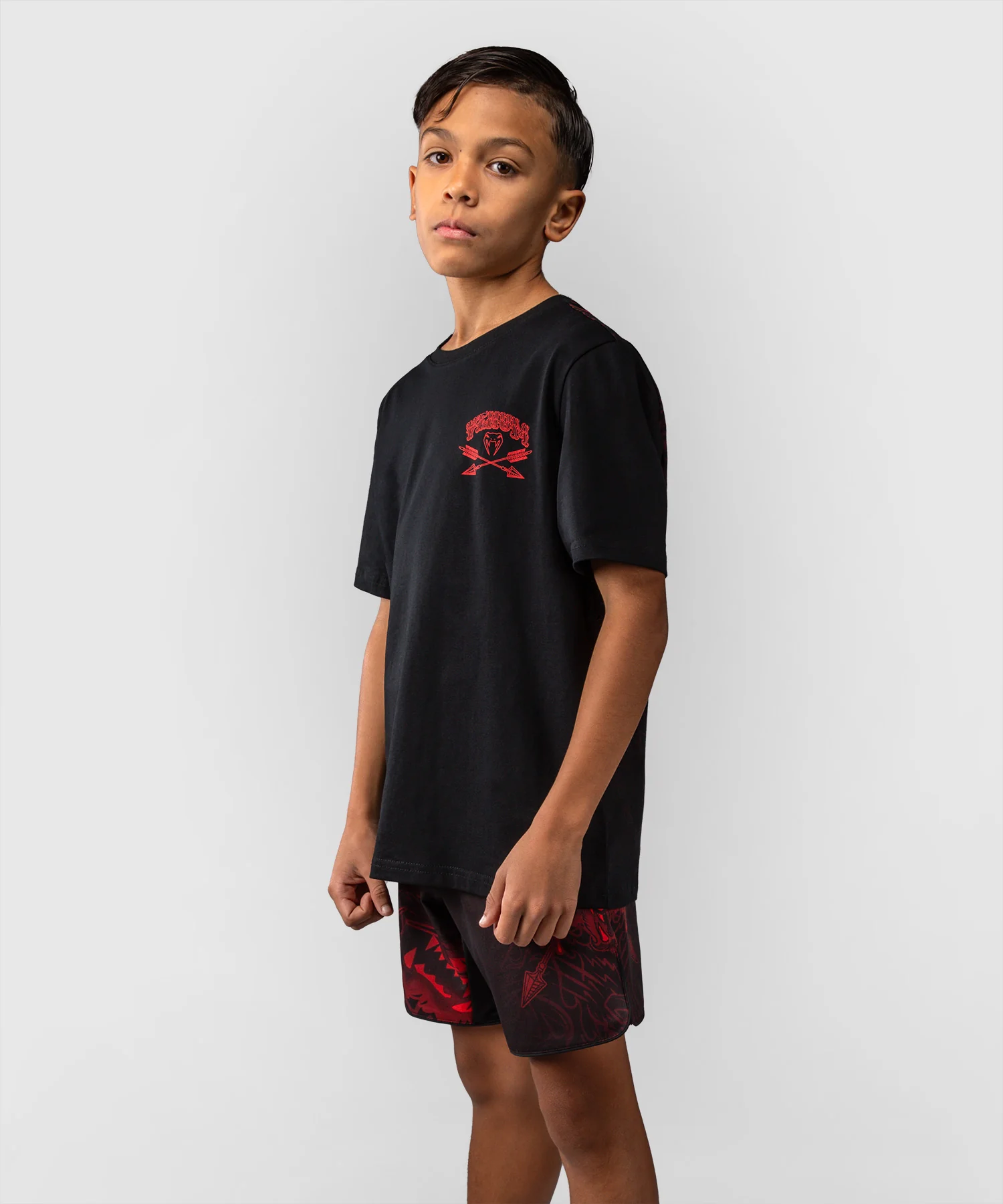T-shirt Pour Enfants Venum Wolf Atak – Noir/Rouge - Image 3