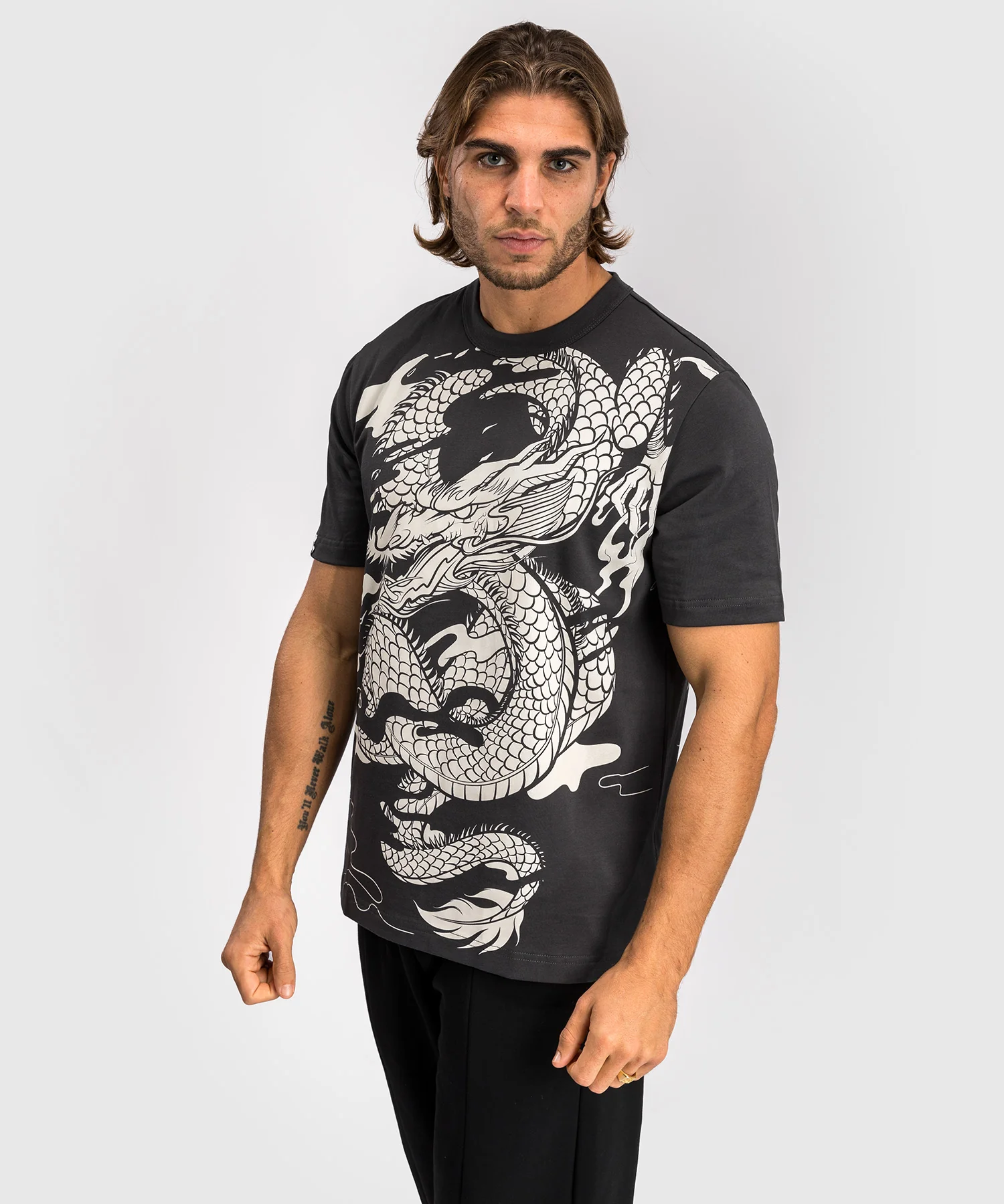 T-shirt Venum Dragon’s Flight - Gris Charbon/Blanc Crème - Image 2