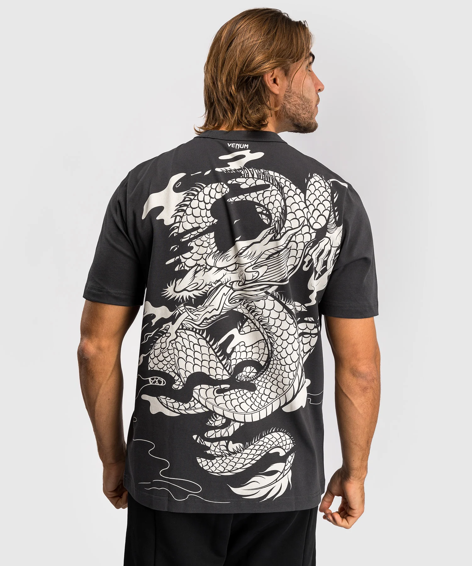 T-shirt Venum Dragon’s Flight - Gris Charbon/Blanc Crème - Image 3