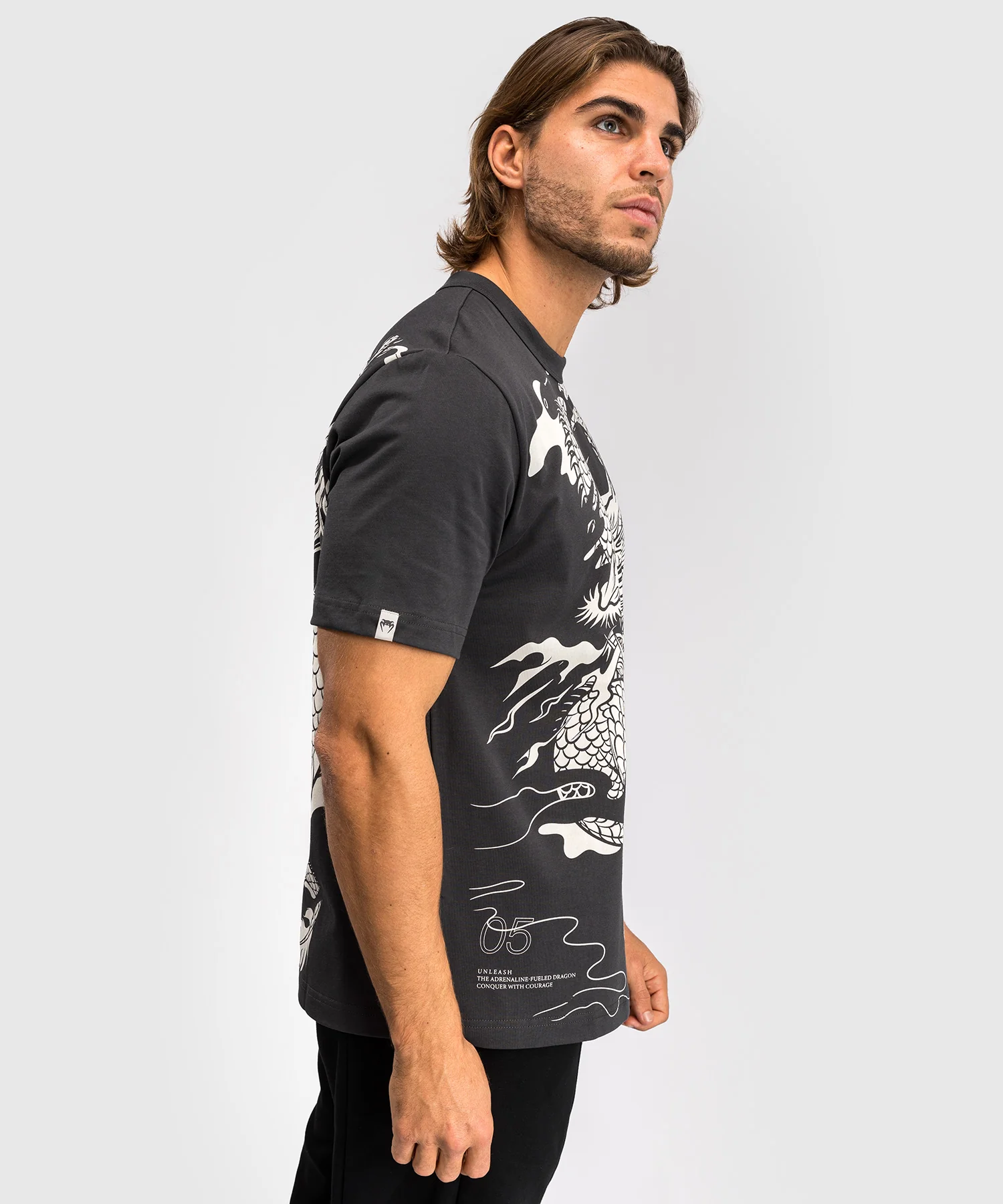 T-shirt Venum Dragon’s Flight - Gris Charbon/Blanc Crème - Image 6