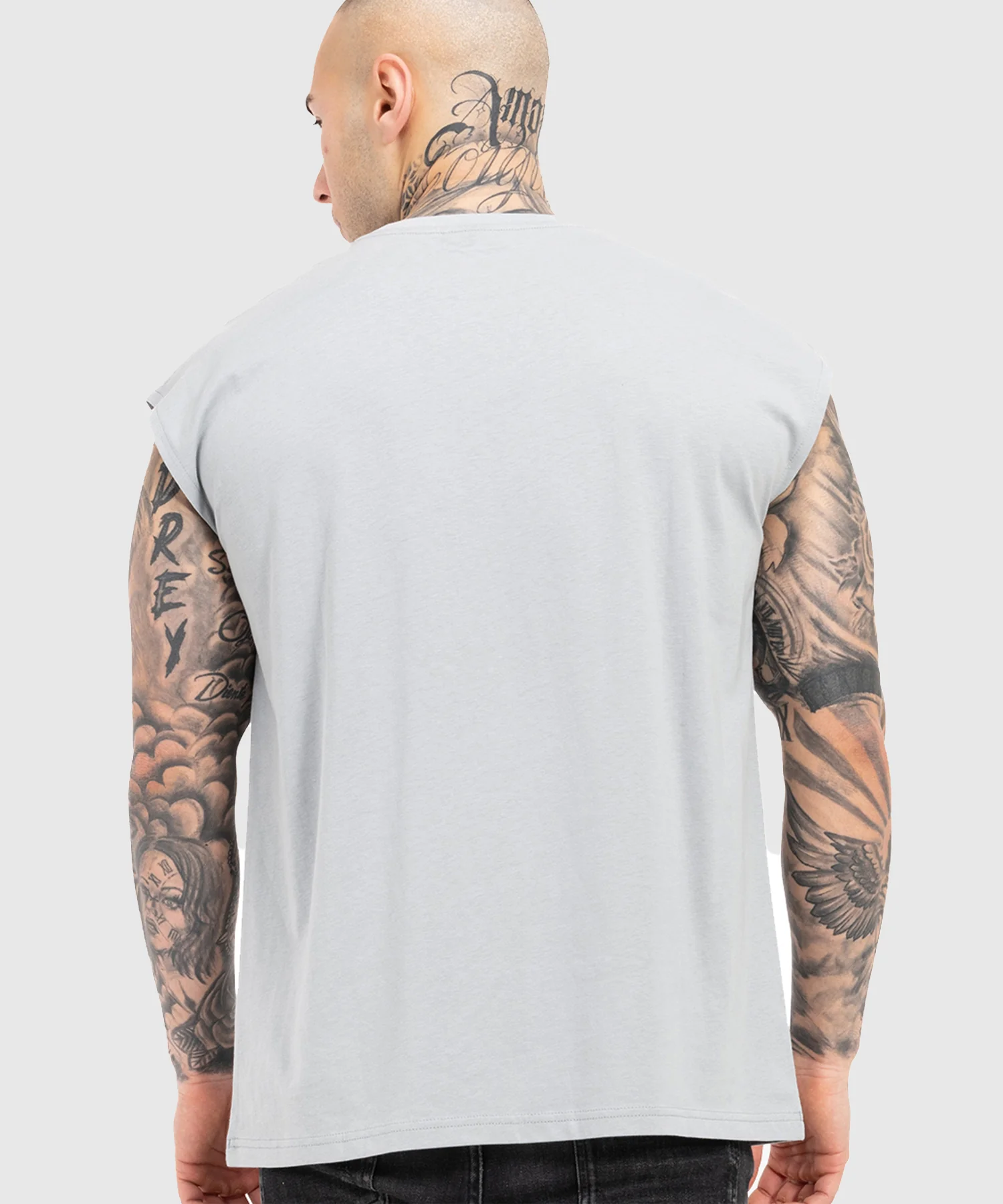 T-shirt Sans Manches Tapout Skull - Gris/Noir/Rouge - Image 3