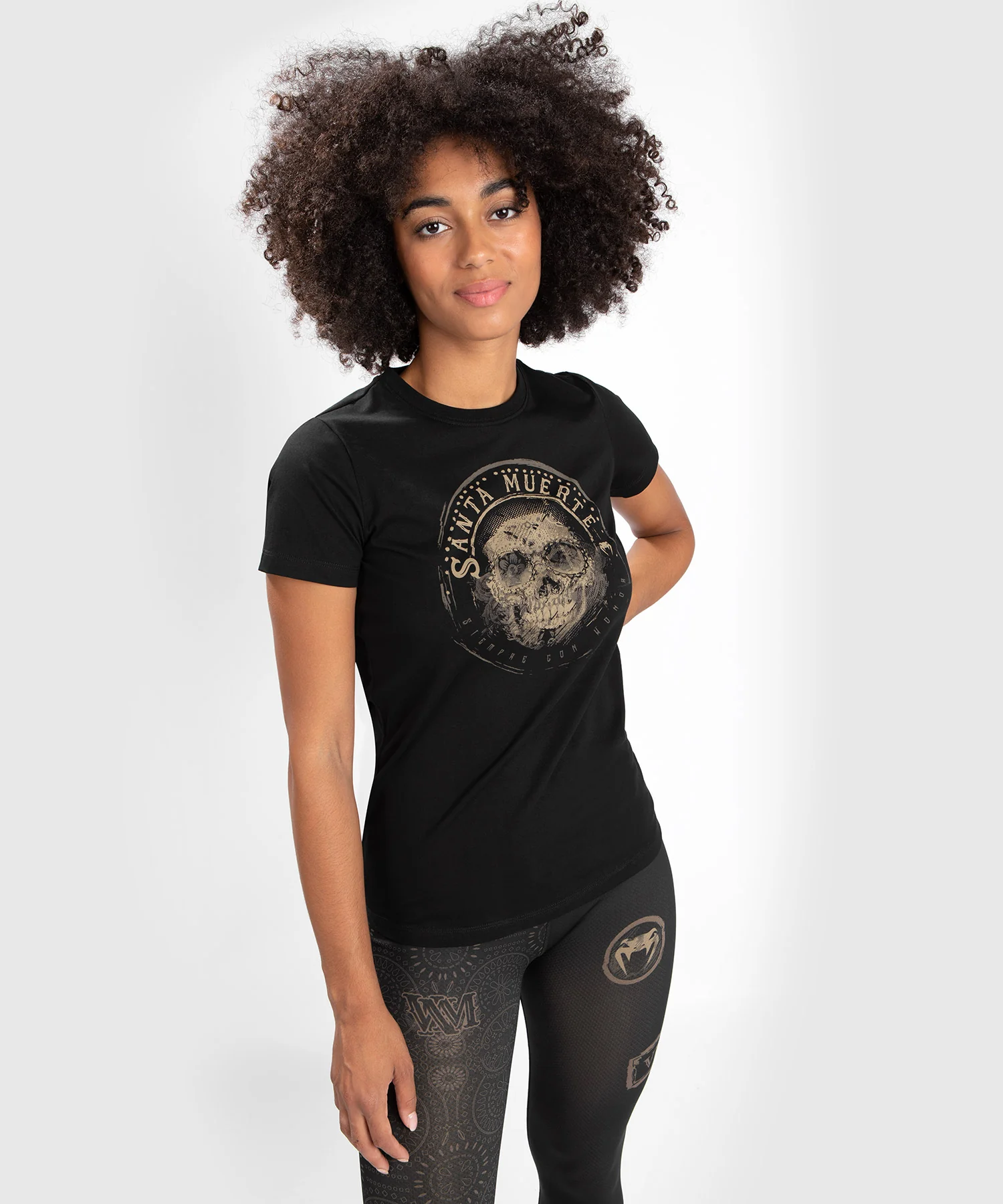 T-shirt Santa Muerte Dark Side Venum Femme - Noir/Marron - Image 3