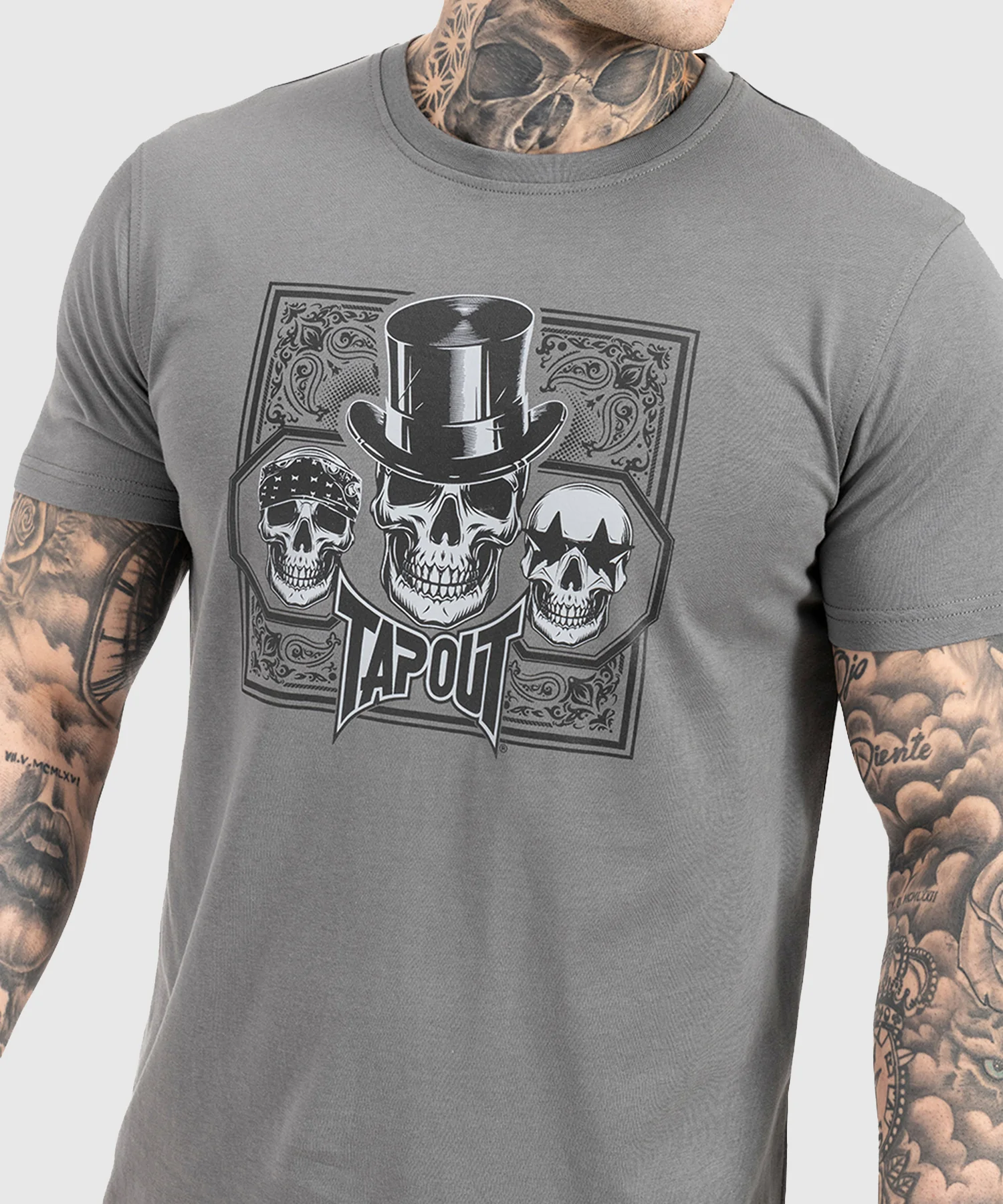 T-shirt Tapout Skull - Gris/Noir - Image 4