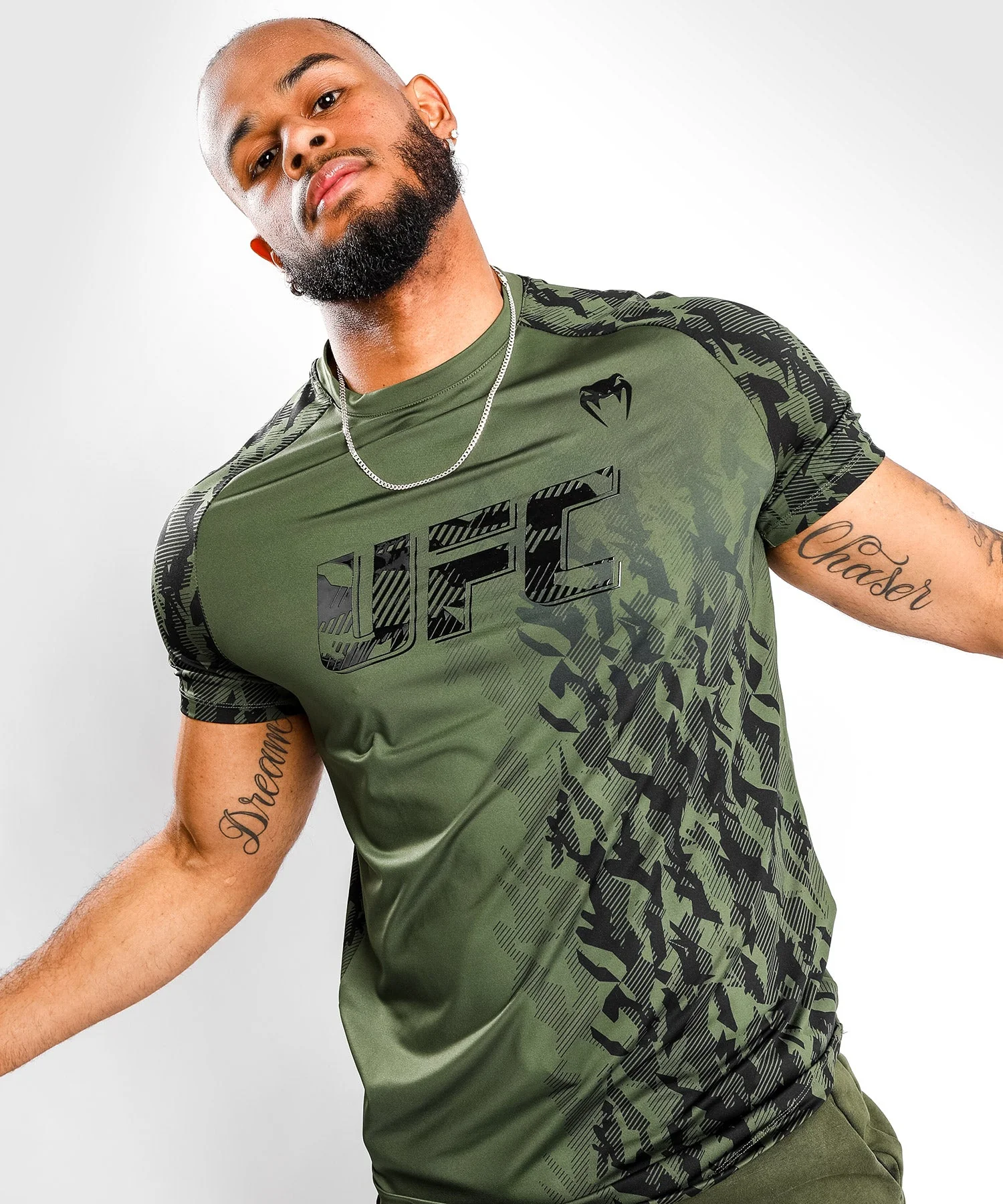 T-shirt Technique Manches Courtes Homme UFC Venum Authentic Fight Week - Kaki - Image 4