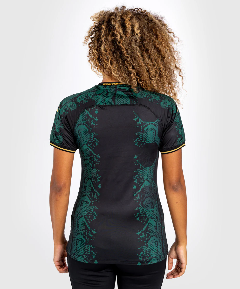 T-shirt Technique pour Femme UFC Adrenaline by Venum Authentic Fight Night - Emerald Edition - Vert/Noir/Or - Image 2