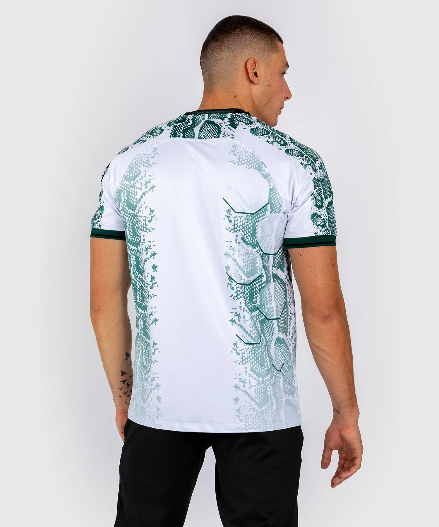 T-shirt Technique pour Hommes UFC Adrenaline by Venum Authentic Fight Night - Emerald Edition - Blanc/Vert - Image 3
