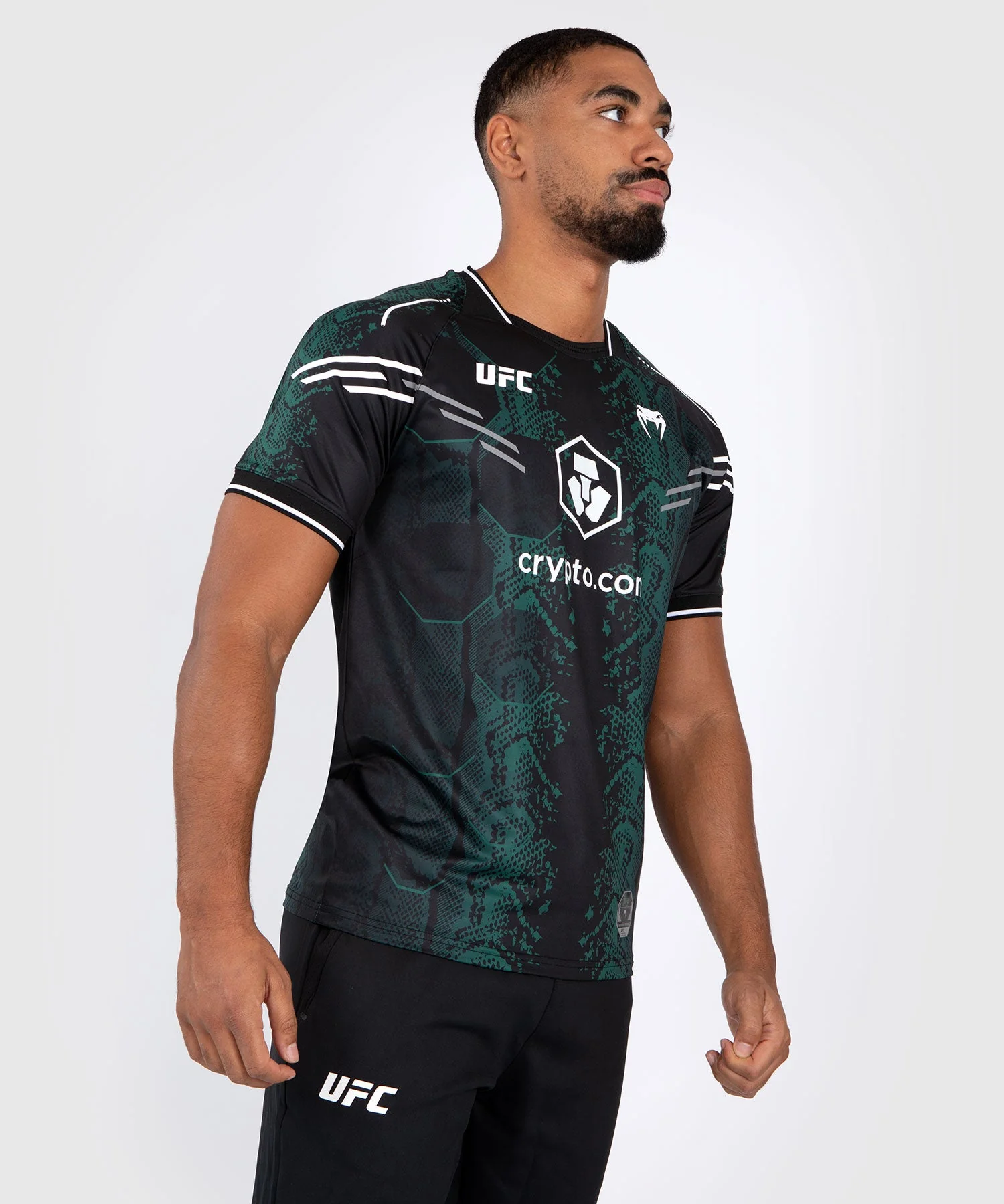 T-shirt Technique pour Hommes UFC Adrenaline by Venum Authentic Fight Night - Emerald Edition - Vert/Noir - Image 3