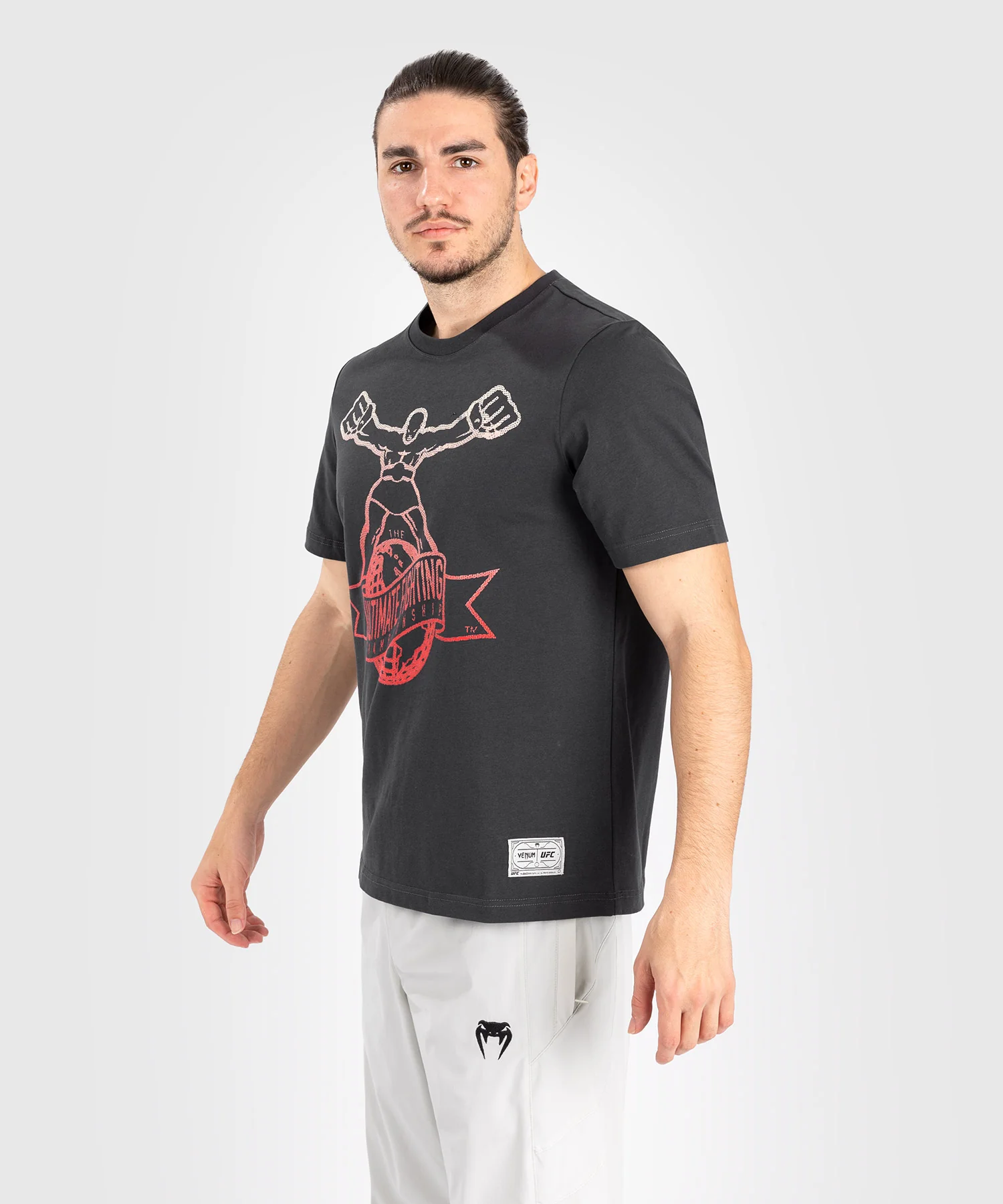 T-Shirt UFC by Venum Ulti-Man - Gris/Rouge - Image 2