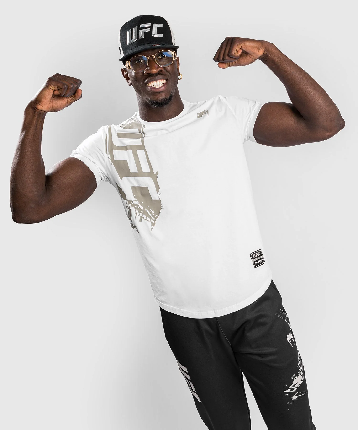 T-Shirt UFC Venum Authentic Fight Week 2.0 - Maches Courtes - Blanc/Sable - Image 3