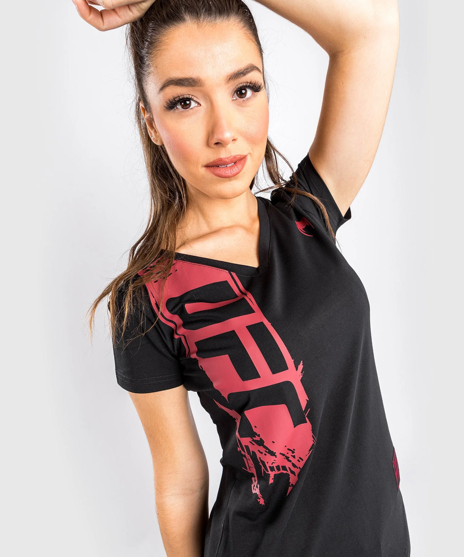 T-Shirt UFC Venum Authentic Fight Week 2.0 - Pour Femmes - Noir/Rouge - Image 6