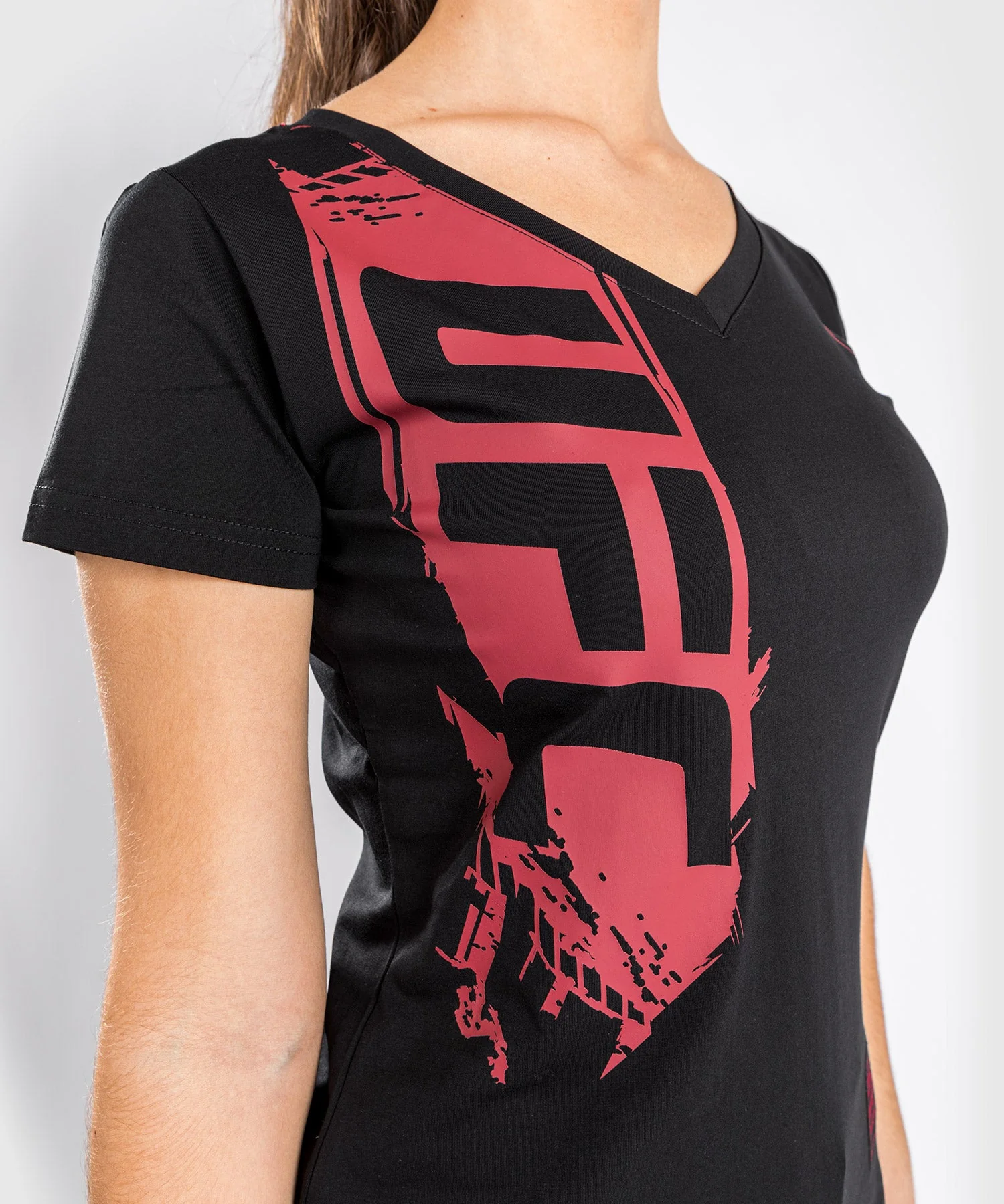 T-Shirt UFC Venum Authentic Fight Week 2.0 - Pour Femmes - Noir/Rouge - Image 8