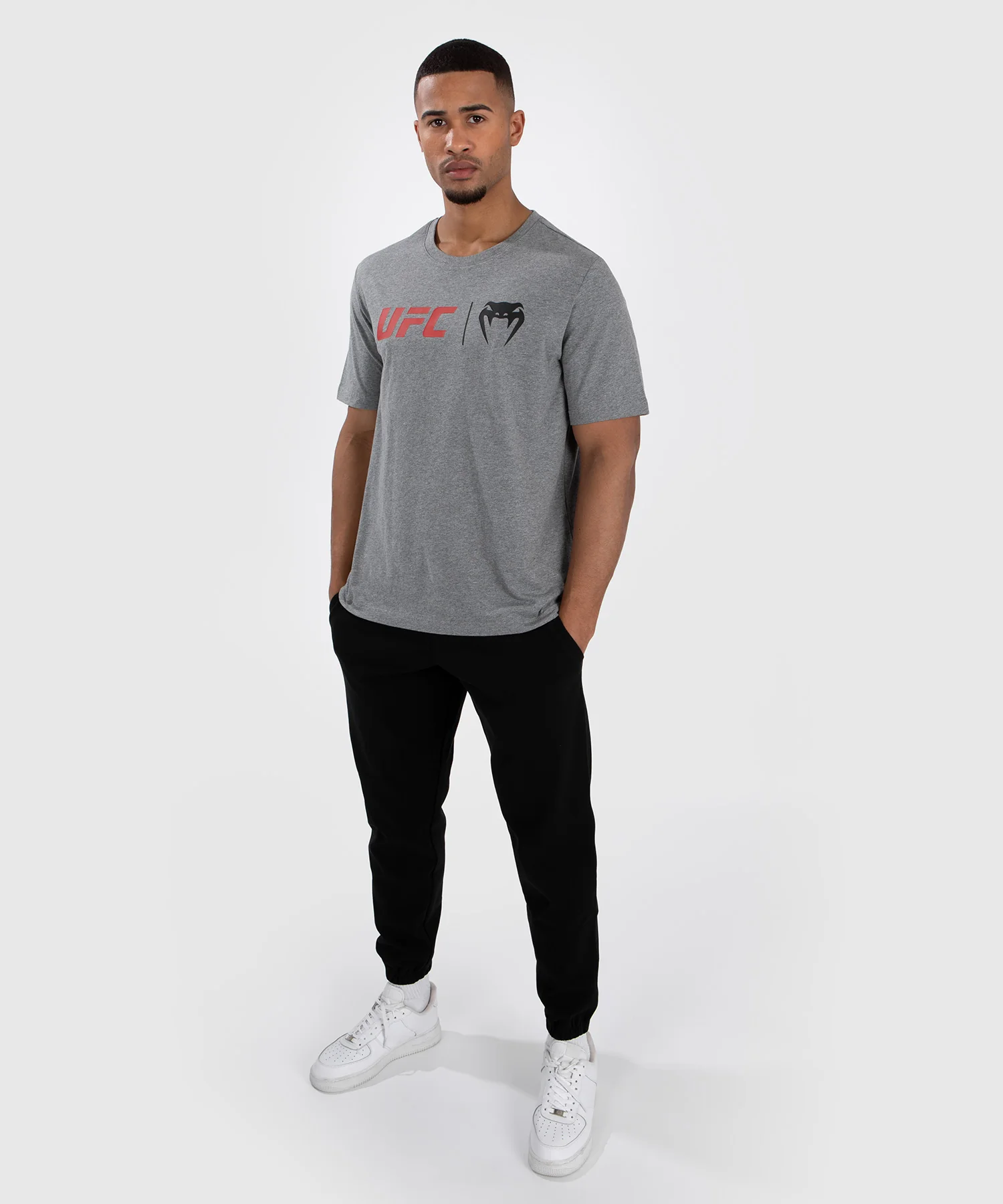 T-Shirt UFC Venum Classic - Gris/Rouge - Image 5