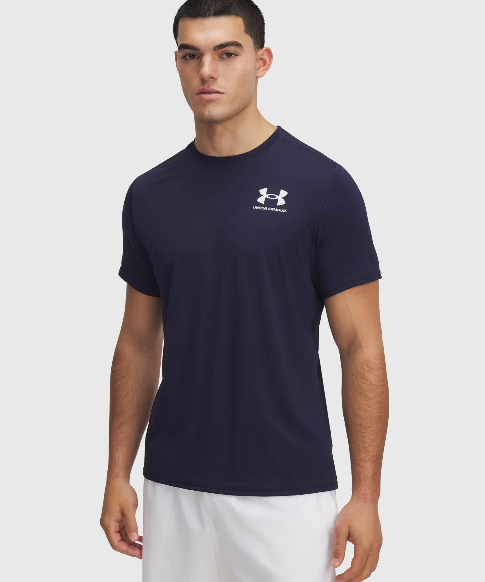 T-shirt Under Armour Ajusté Heatgear - Bleu Marine