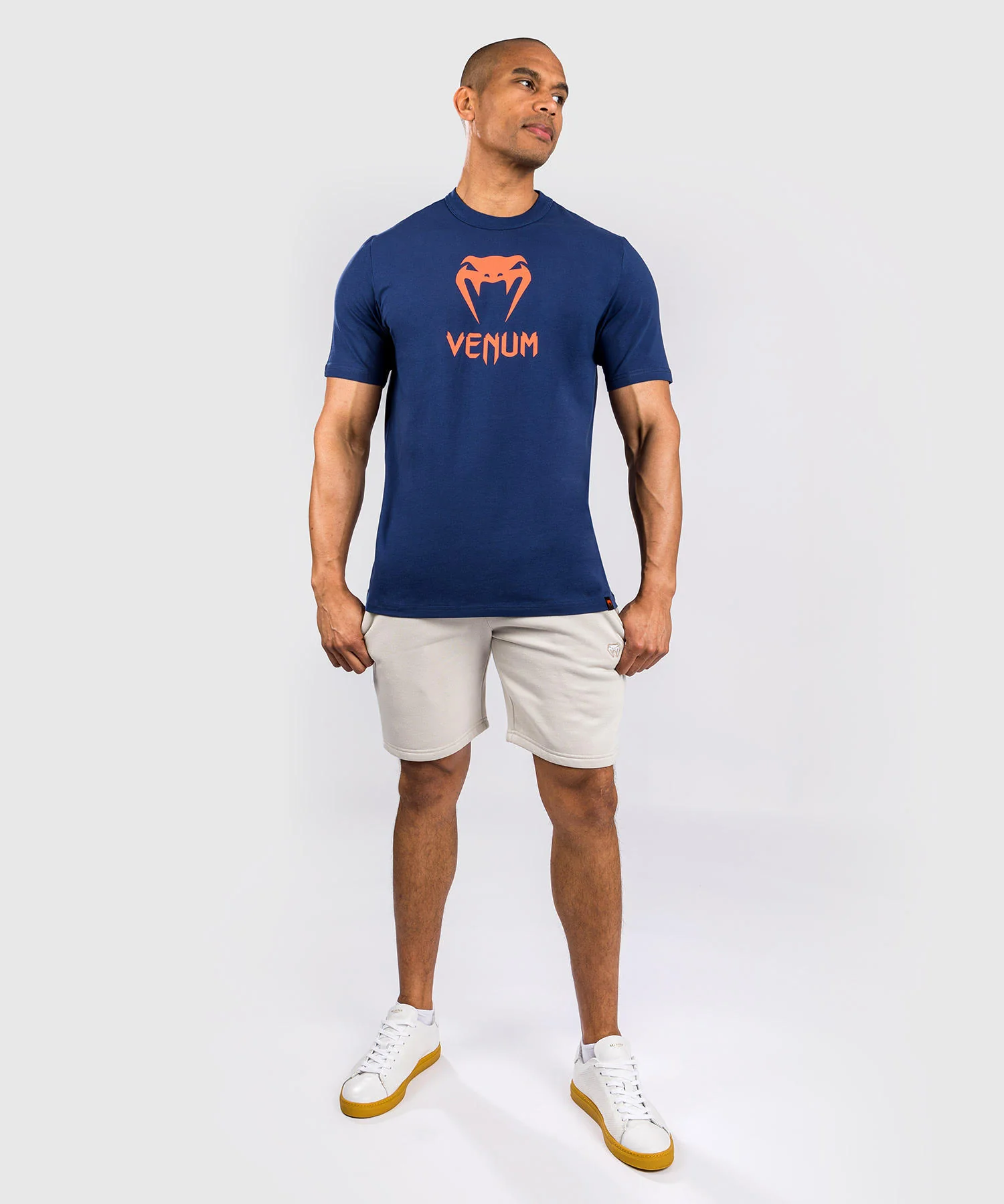 T-Shirt Venum Classic - Bleu marine/Orange - Image 2