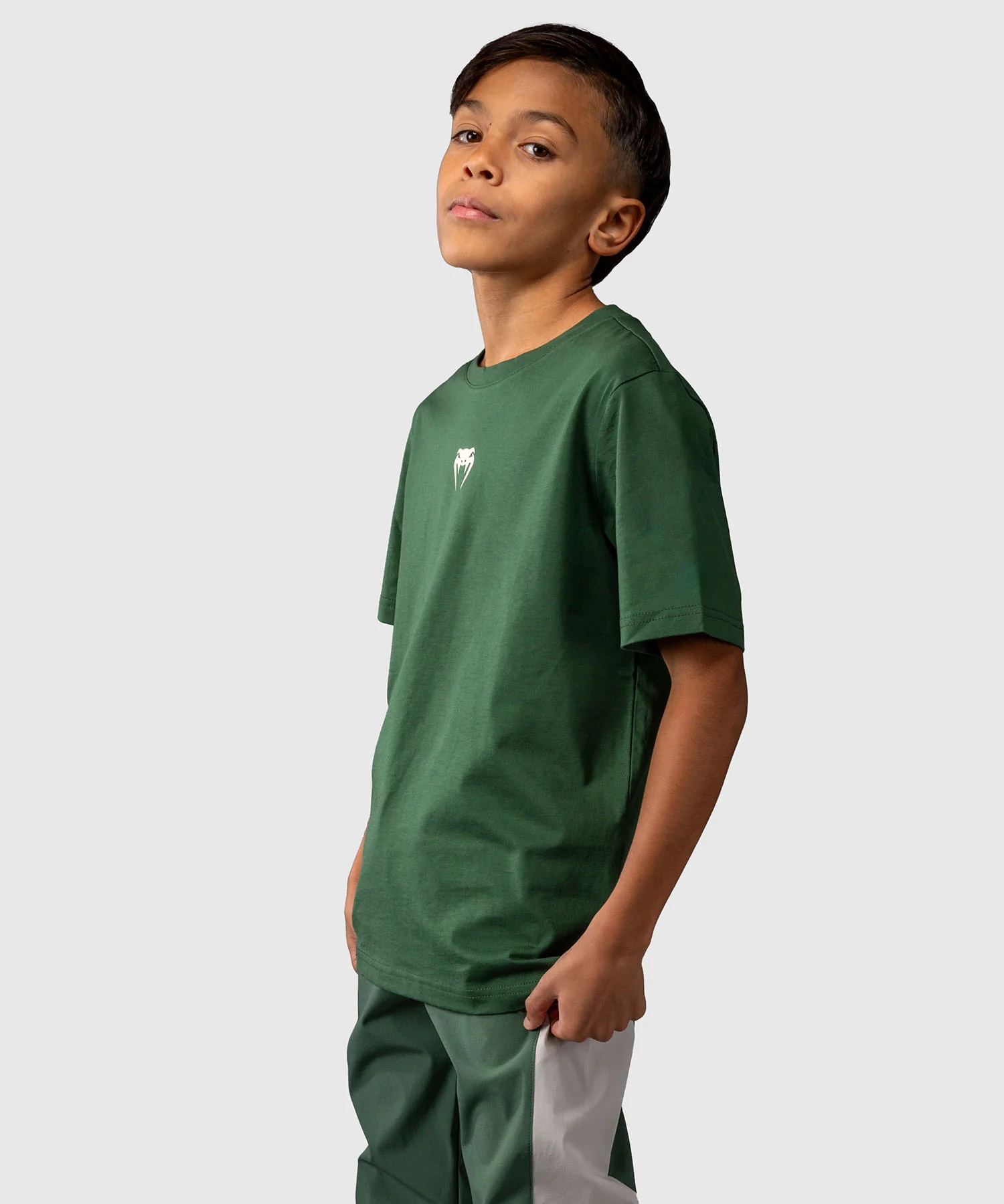 T-shirt pour Enfants Venum Contender – Vert Forêt/ Blanc Cassé - Image 2