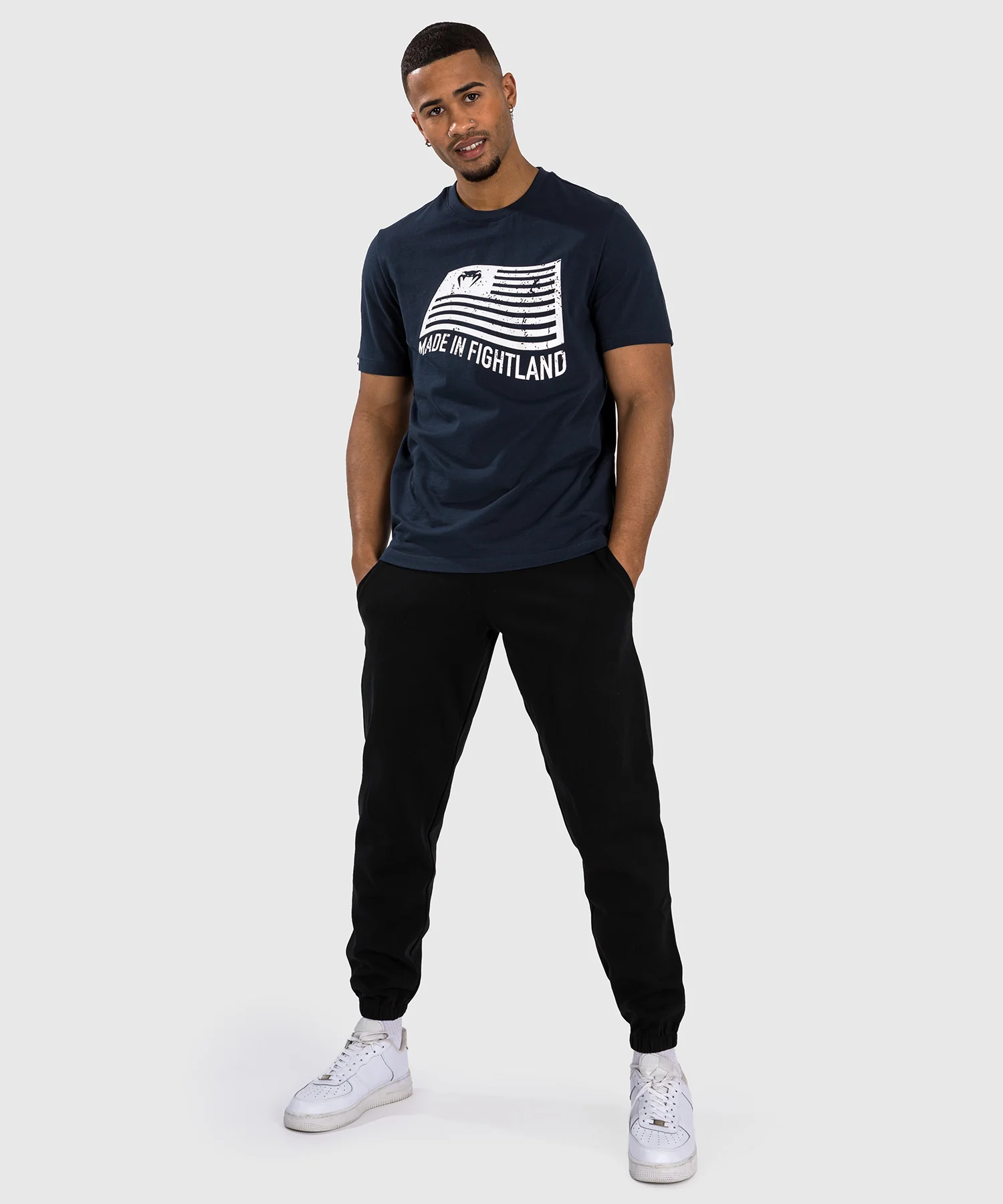 T-Shirt Venum Made in Fightland - Bleu marine/blanc - Image 6