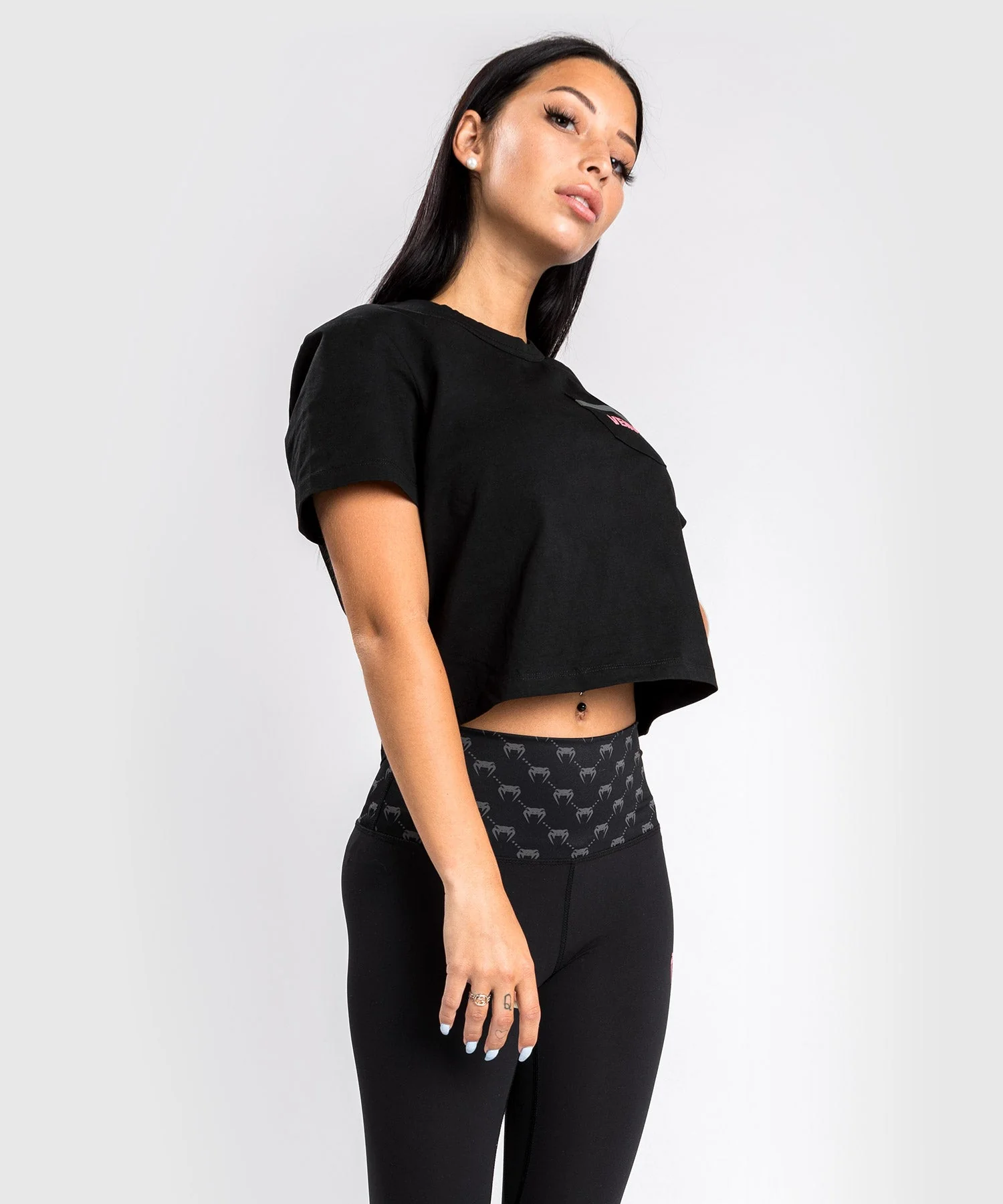 T-shirt Venum Pink Pocket- Pour Femme - Noir/Or Rose - Image 3