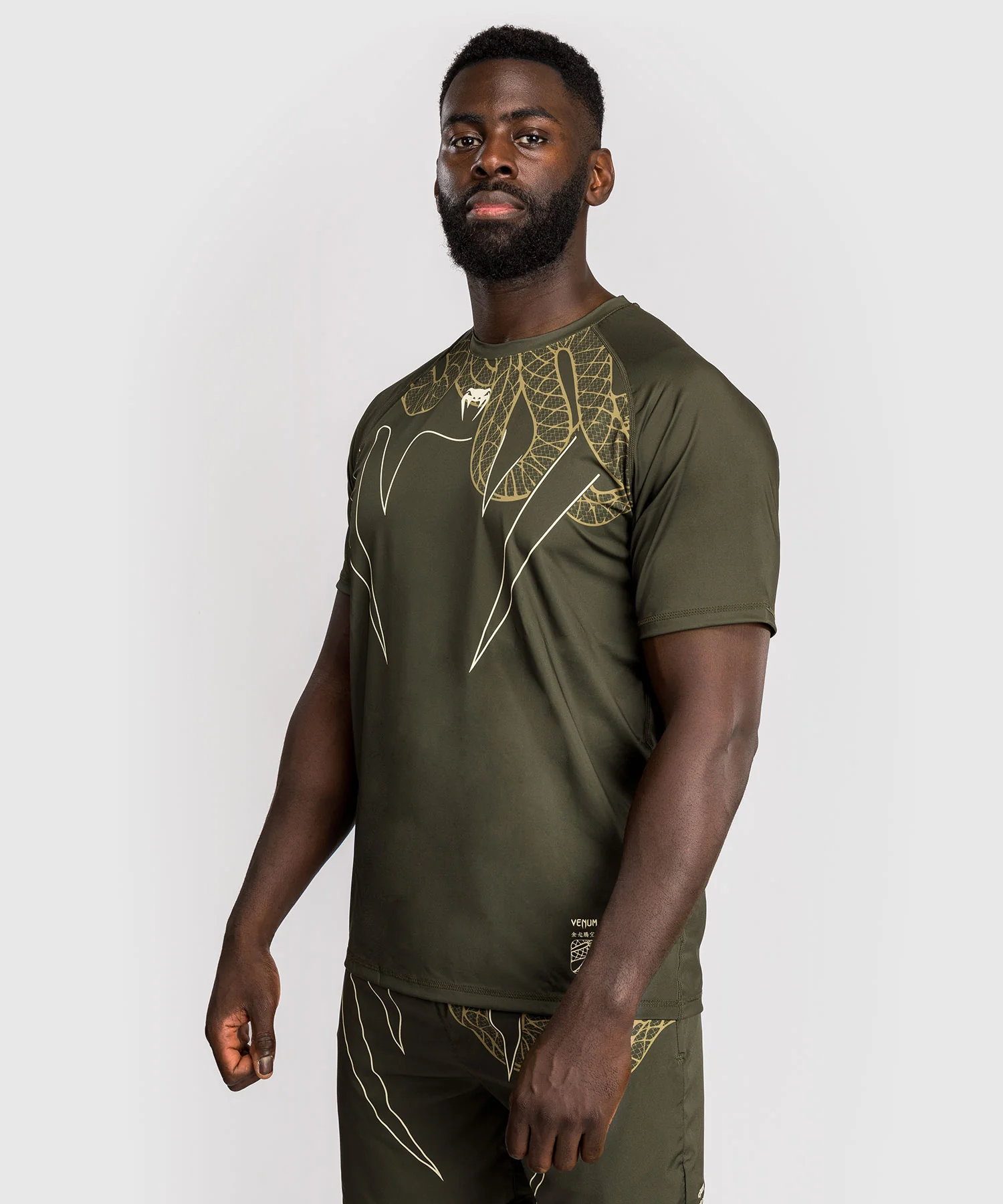 T-Shirt Venum Serpenti Dry-Tech – Kaki/Bronze/Ivoire - Image 2