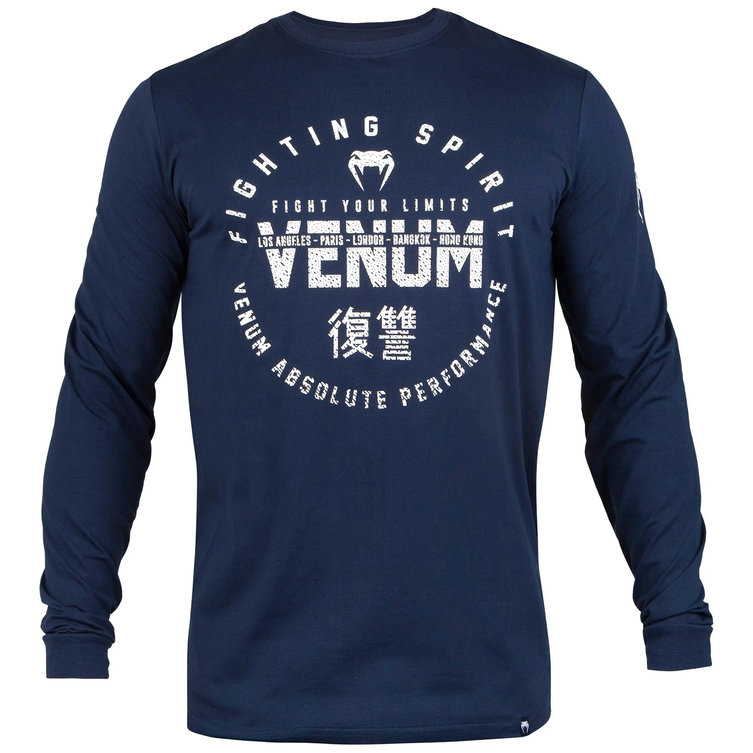 T-shirt Venum Signature - Manches longues - Bleu Marine/Blanc