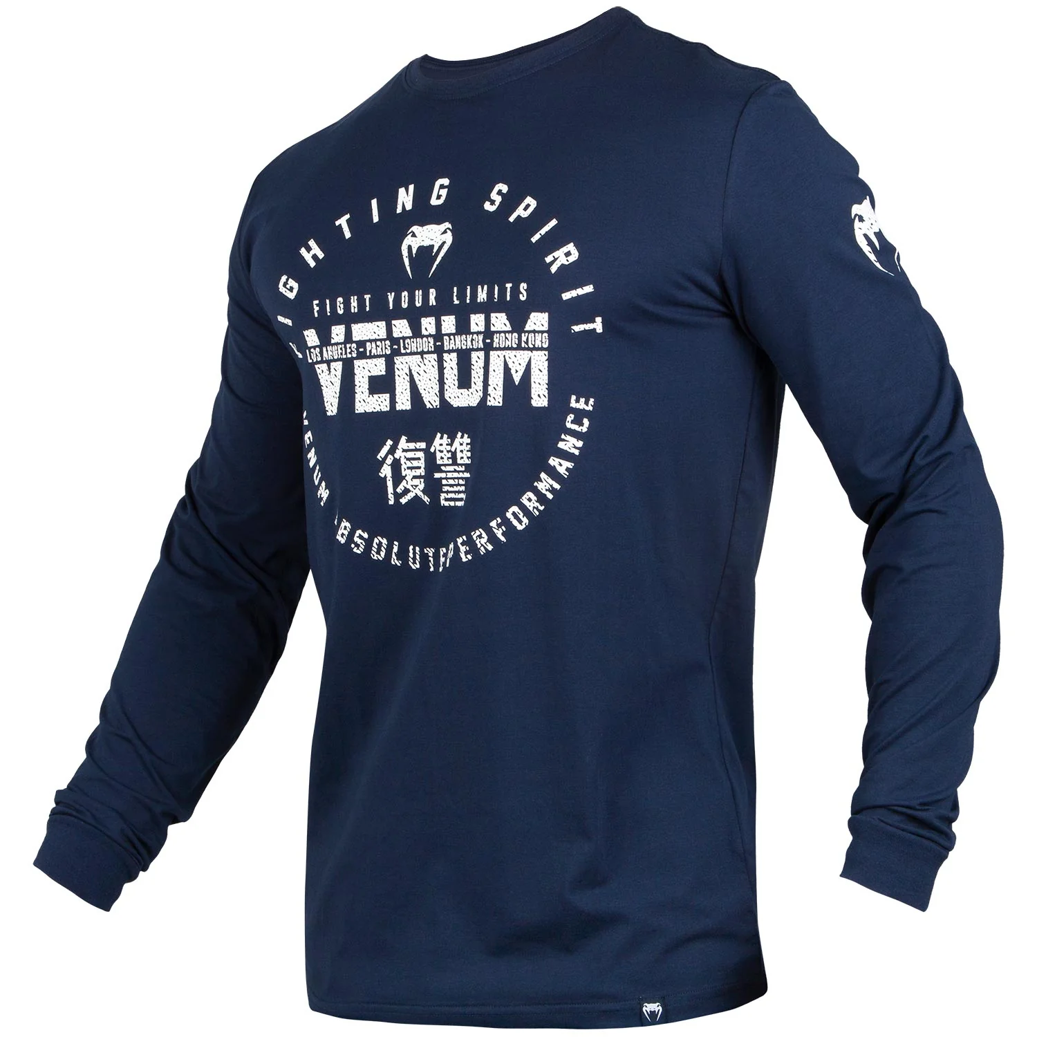 T-shirt Venum Signature - Manches longues - Bleu Marine/Blanc - Image 2