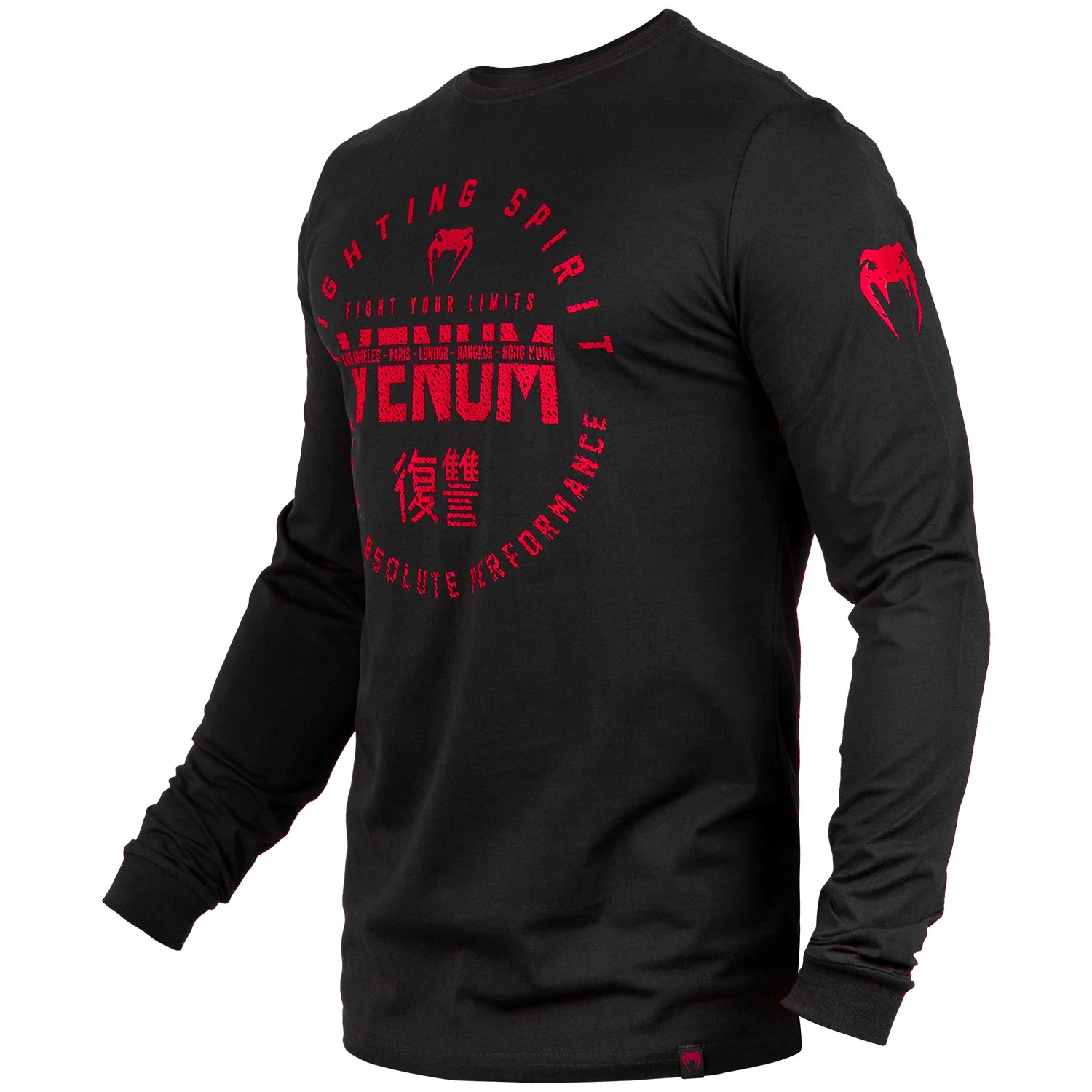 T-shirt Venum Signature - Manches longues - Noir/Rouge - Image 2