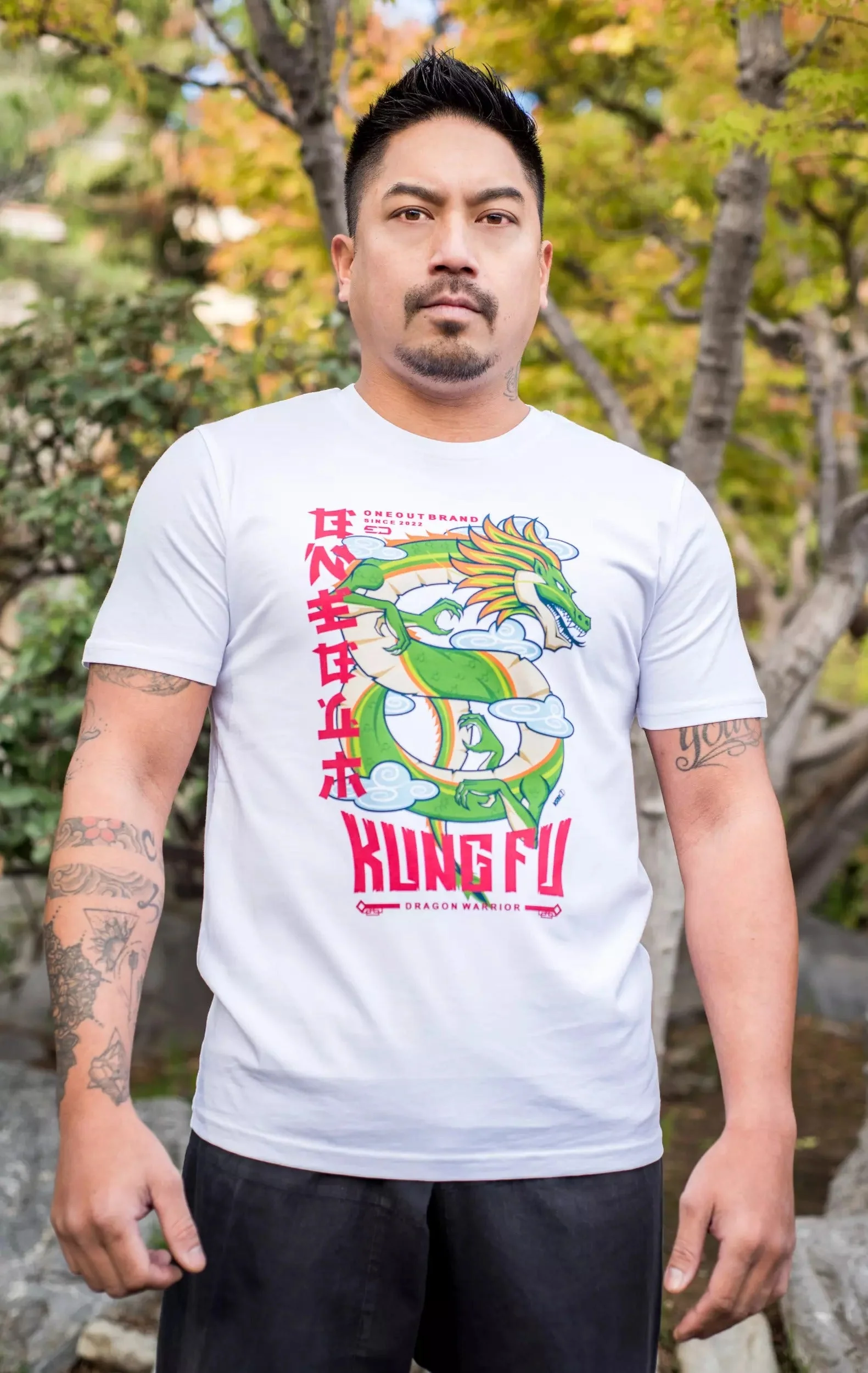 Tee-Shirt Oneout Dragon Kung Fu - Blanc - Image 3