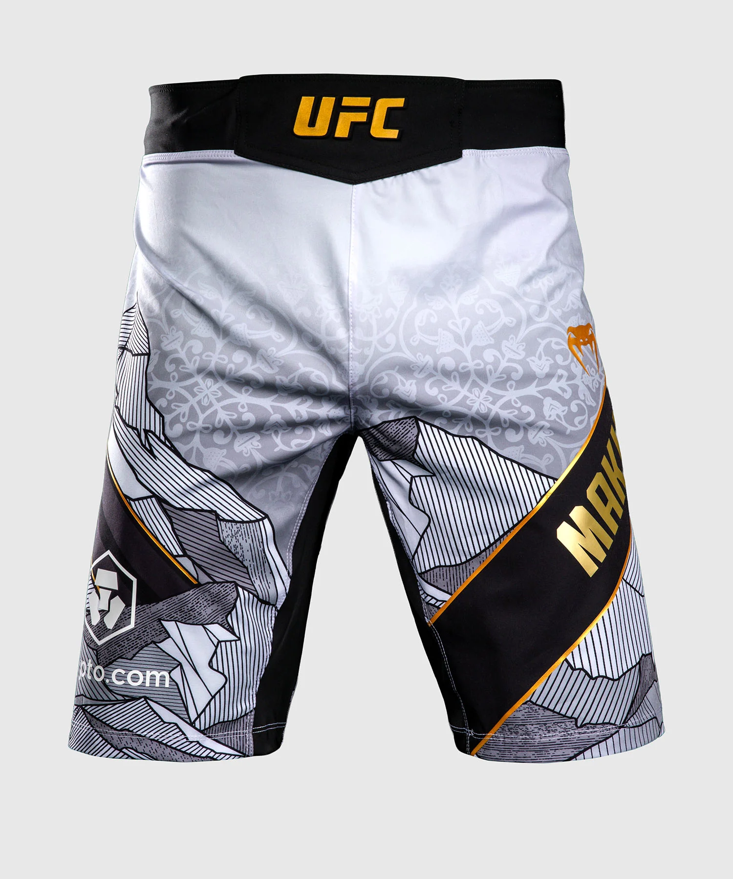 Short de combat pour Hommes UFC Unrivaled by Venum Islam Makhachev - Blanc/Noir - Image 2