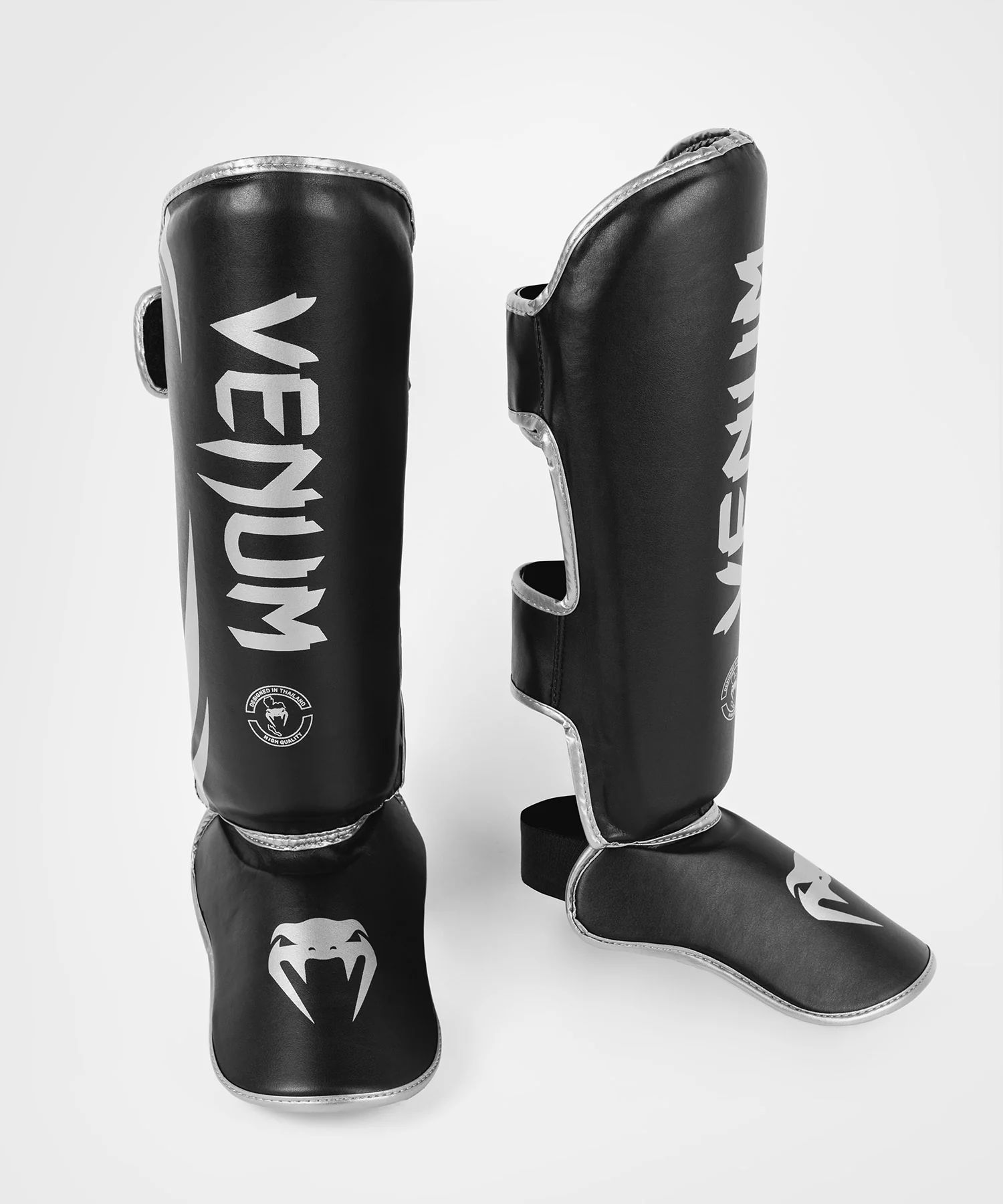 Protège-tibias Venum Challenger - Noir/Argent - Image 6