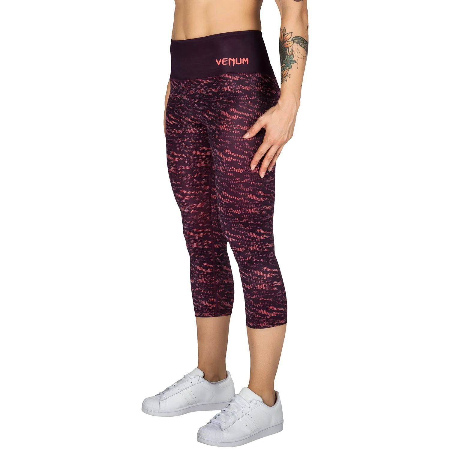 Venum Camoline Leggings - Black/Coral - Image 2