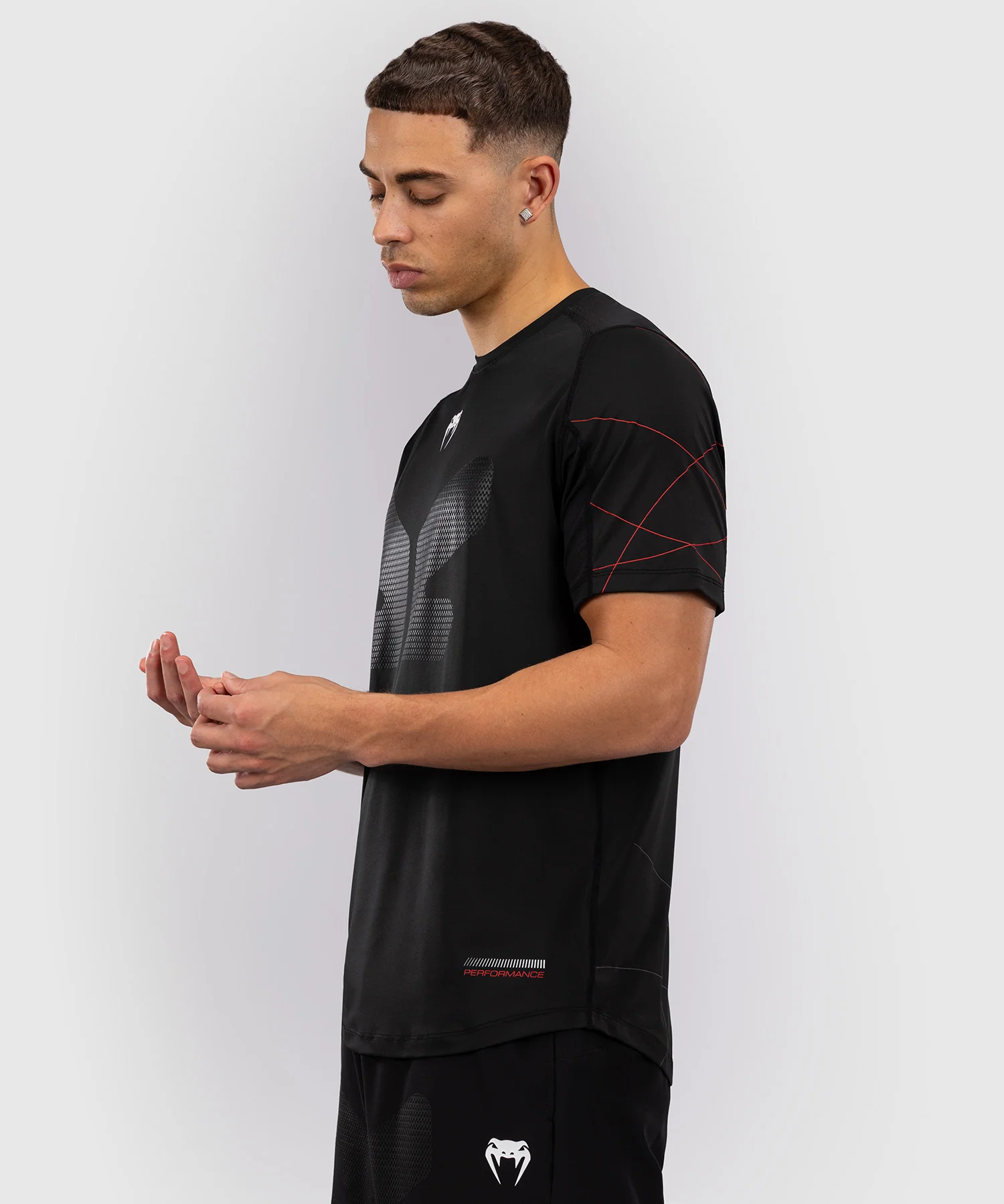 T-Shirt Dry-Tech Venum Tactical XT - Noir/Rouge Feu - Image 2