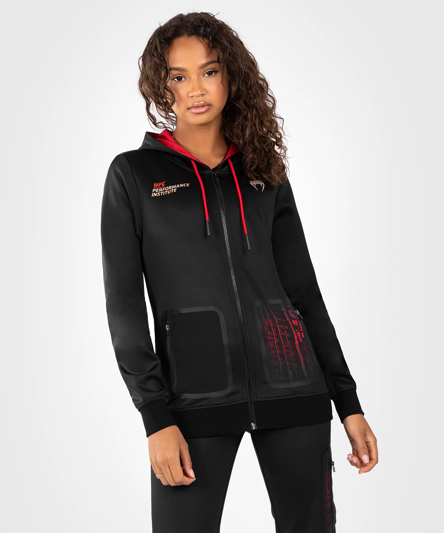 Veste à Capuche pour Femmes UFC Venum Performance Institute 2.0 - Noir/Rouge - Image 3