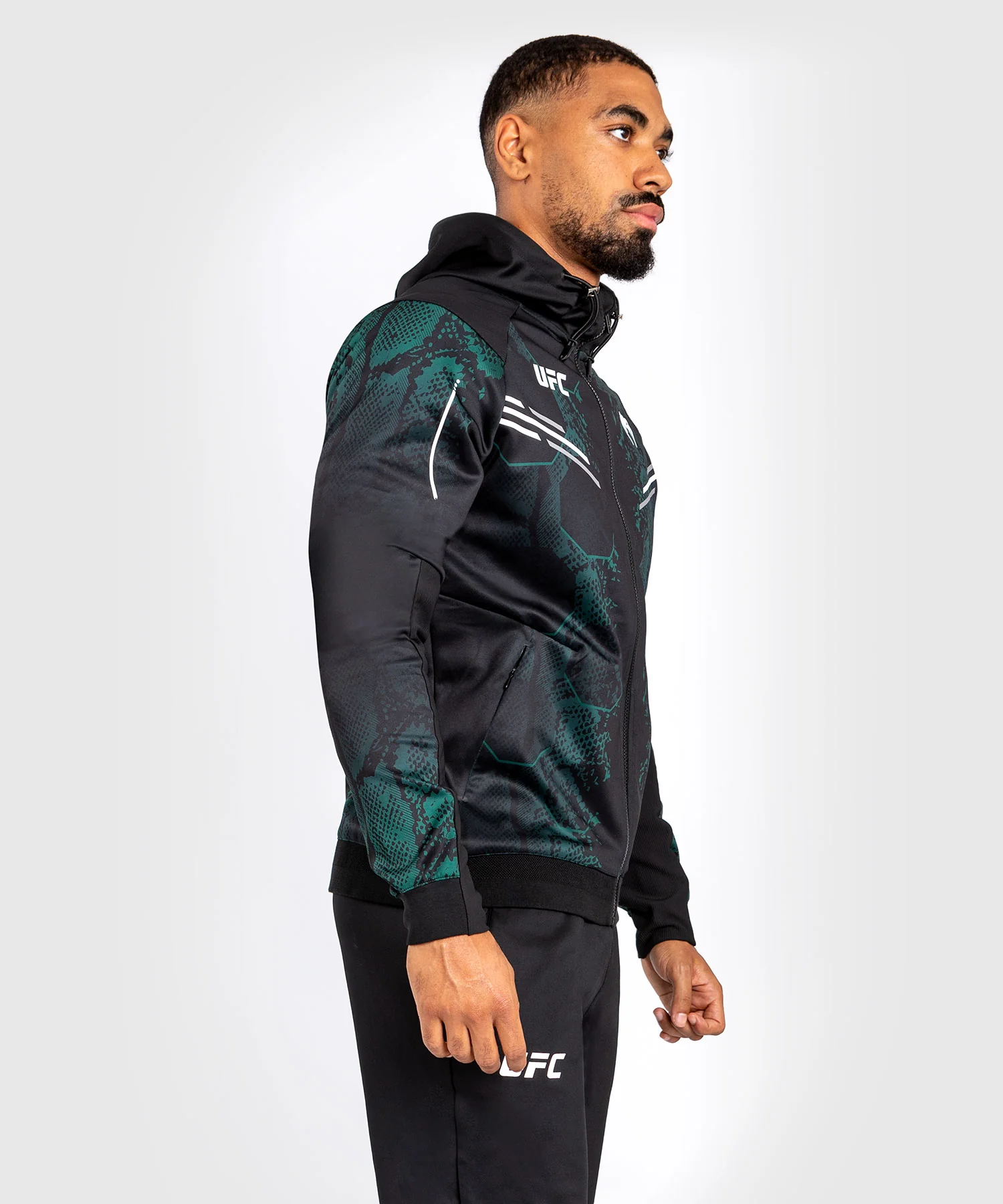 Veste à capuche pour Hommes UFC Adrenaline by Venum Authentic Fight Night - Emerald Edition - Vert/Noir - Image 4