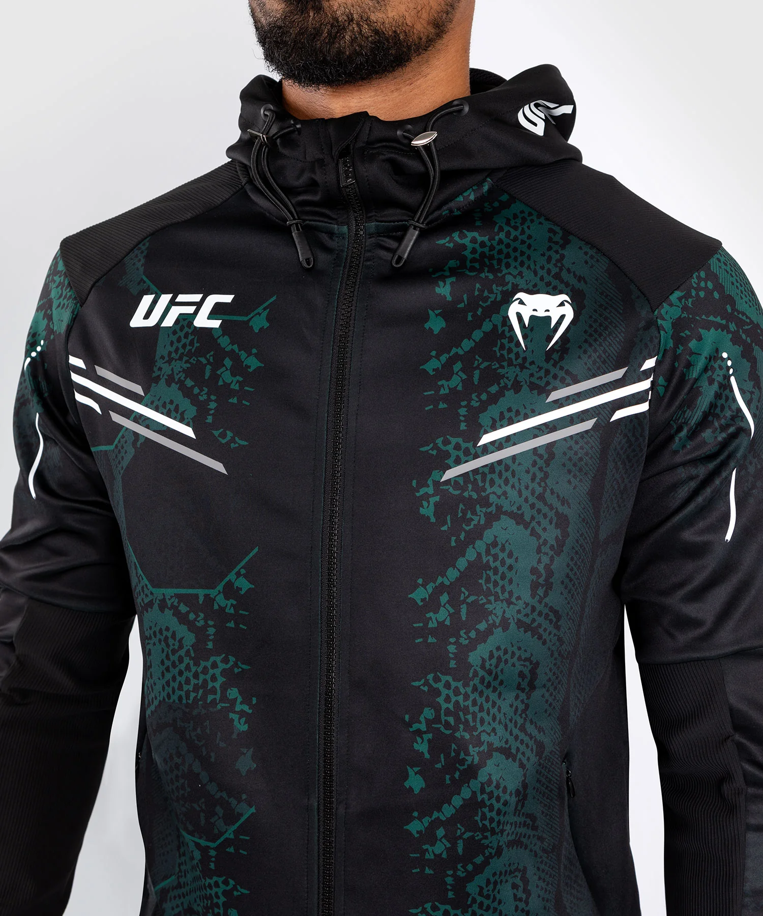 Veste à capuche pour Hommes UFC Adrenaline by Venum Authentic Fight Night - Emerald Edition - Vert/Noir - Image 5