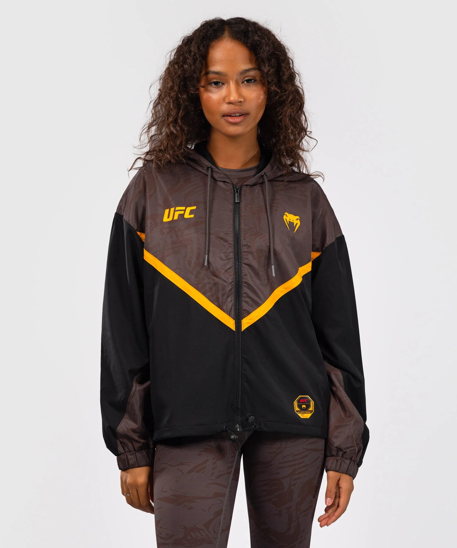 Veste à Capuche Zippé pour Femmes UFC Fusion by Venum Fight Week - Marron Terrestre