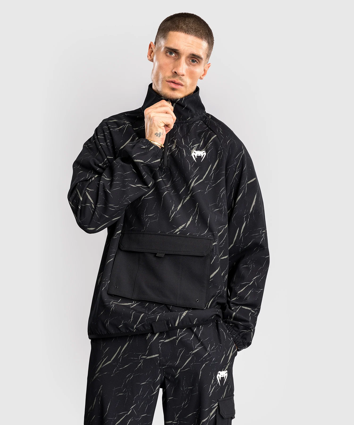 Veste de Survêtement Pour Hommes Venum Trooper - Noir/Beige - Image 3