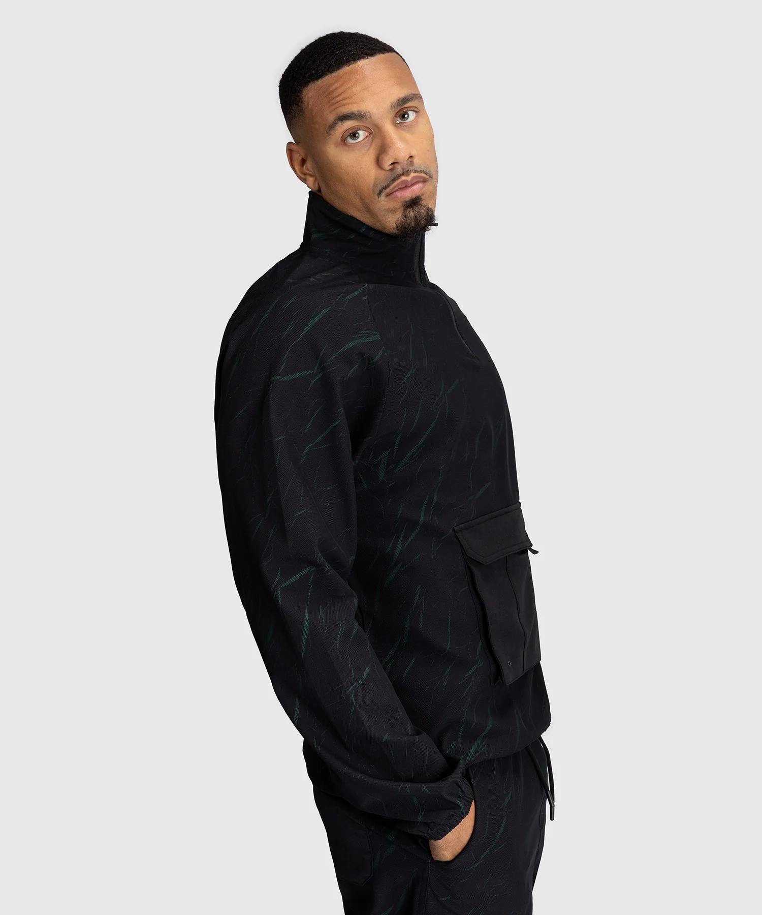Veste de Survêtement Pour Hommes Venum Trooper - Noir/Vert Forêt - Image 2