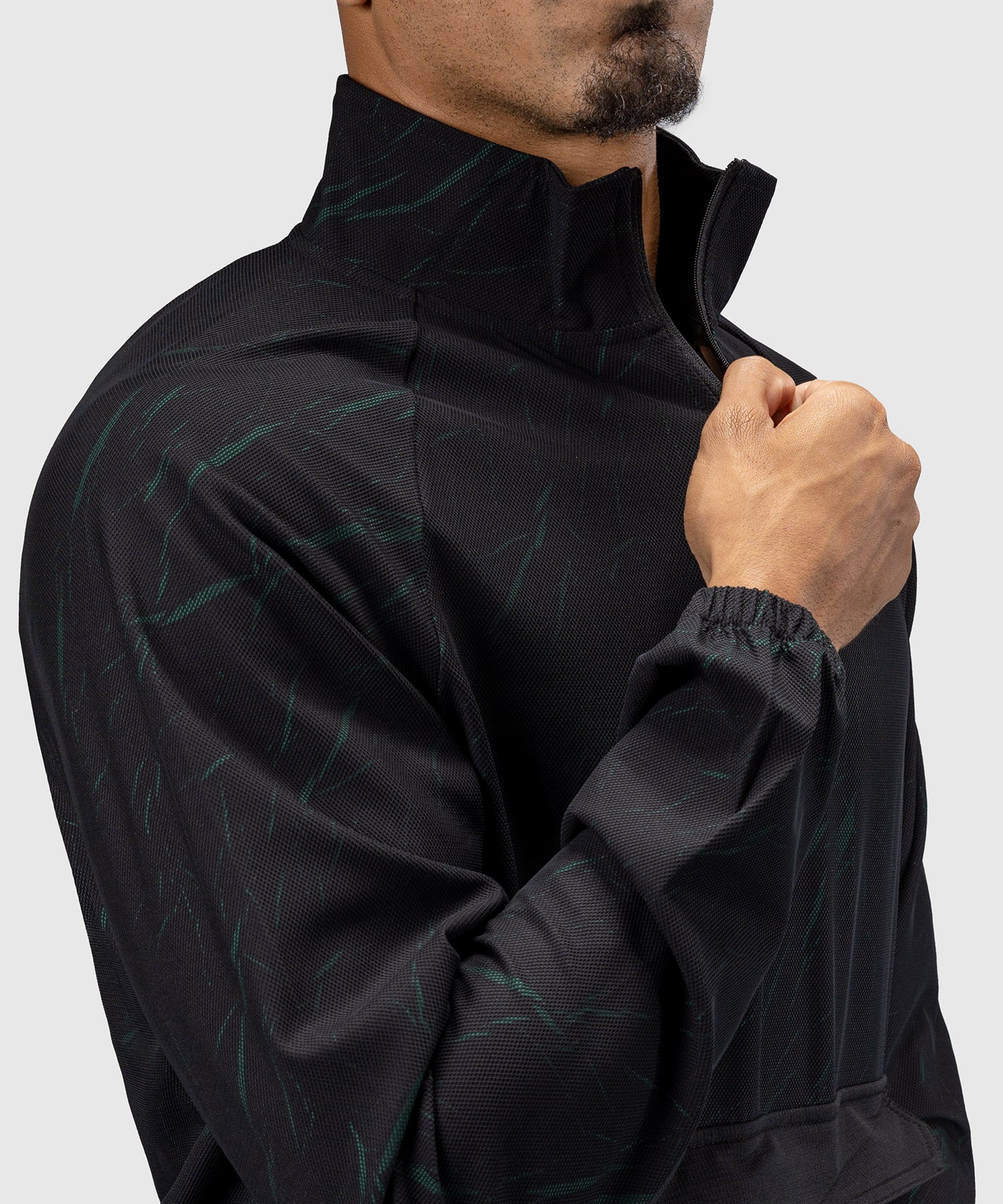 Veste de Survêtement Pour Hommes Venum Trooper - Noir/Vert Forêt - Image 4