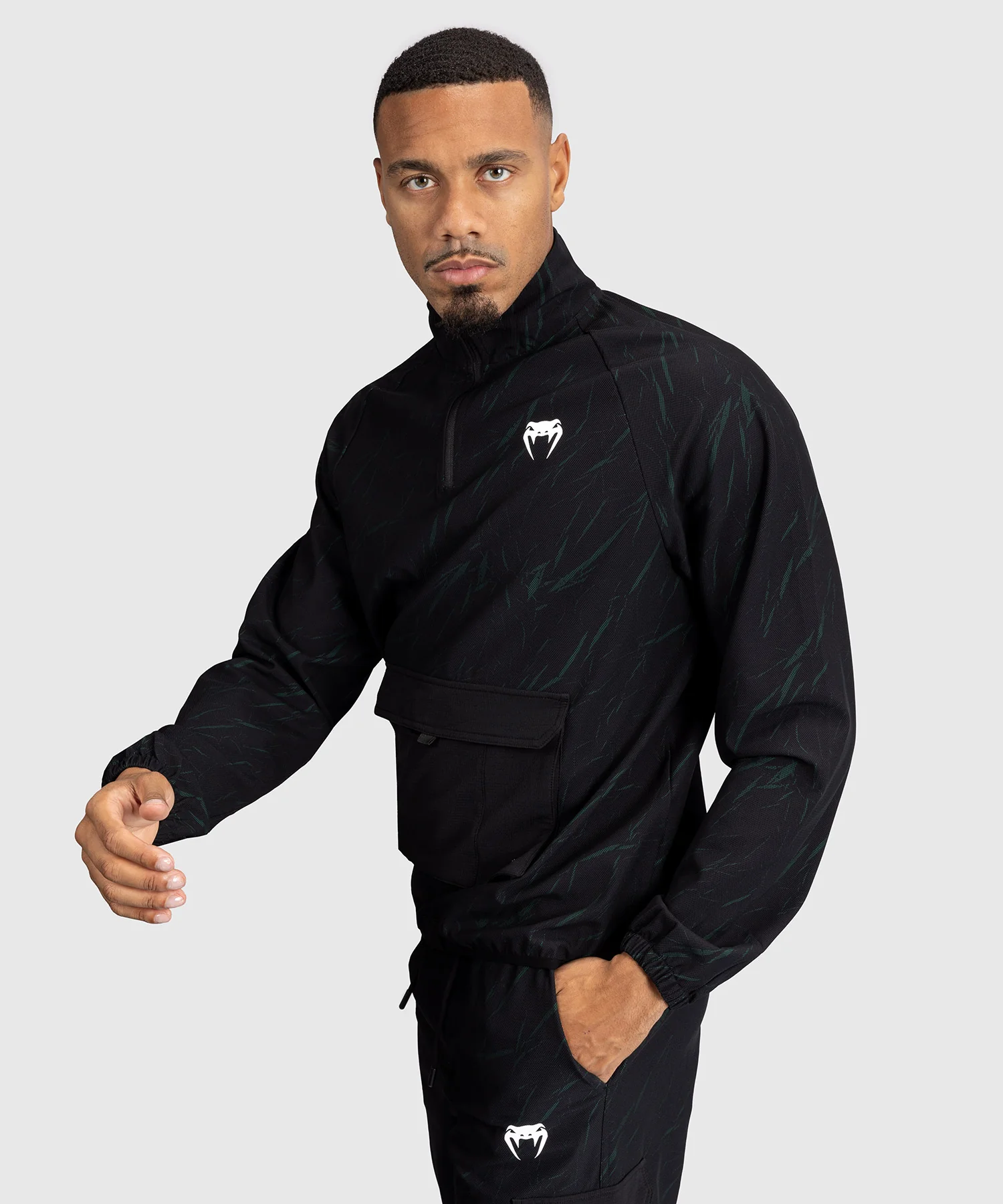 Veste de Survêtement Pour Hommes Venum Trooper - Noir/Vert Forêt - Image 5