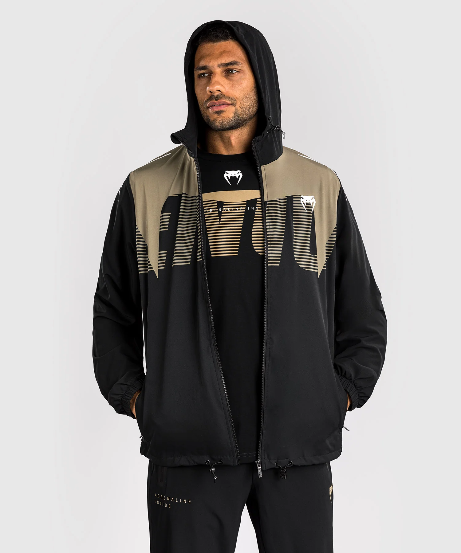 Veste de Survêtement Venum Adrenaline – Noir/Sable - Image 2