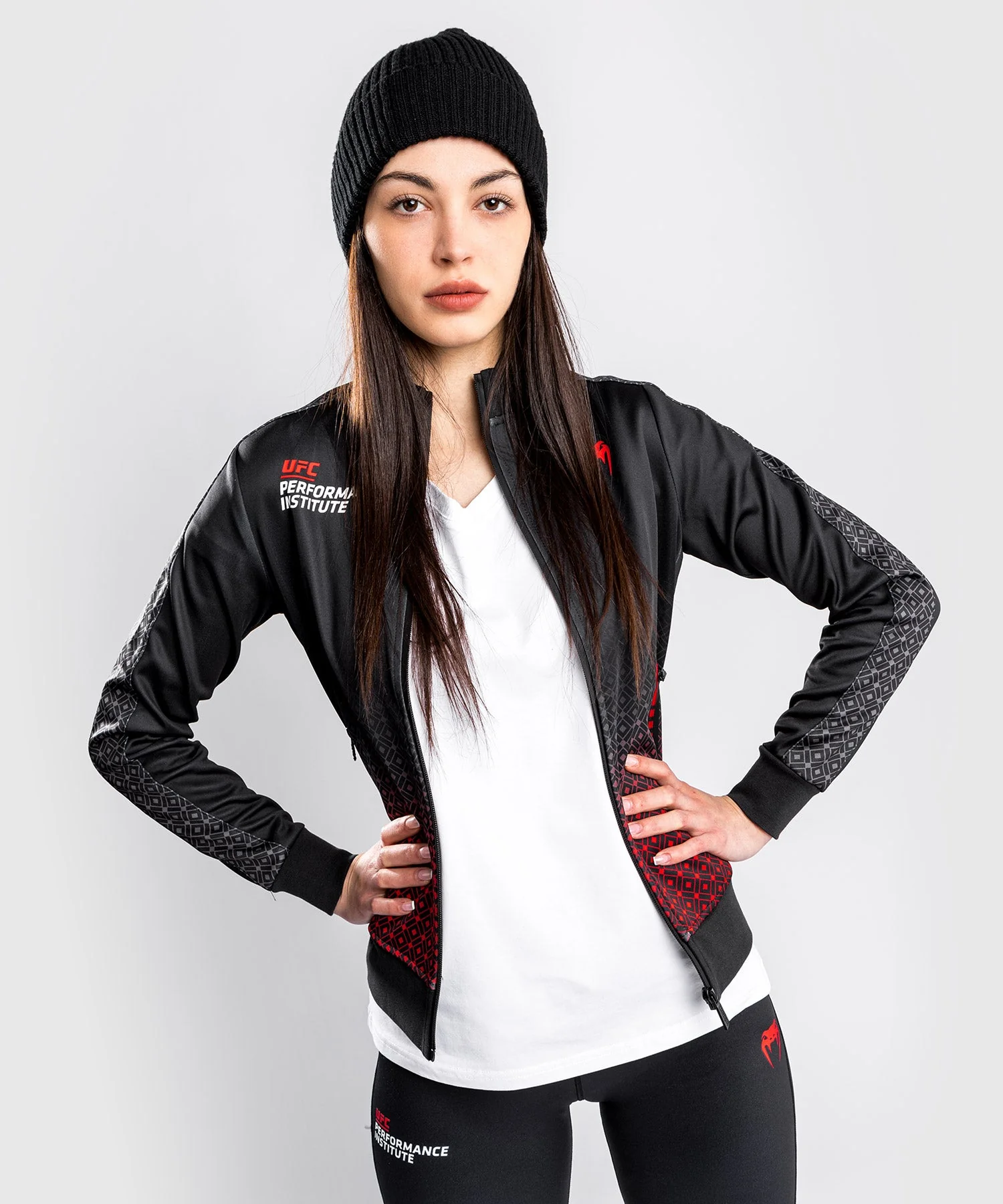 Veste UFC Venum Performance Institute - Pour Femmes - Noir/Rouge - Image 2