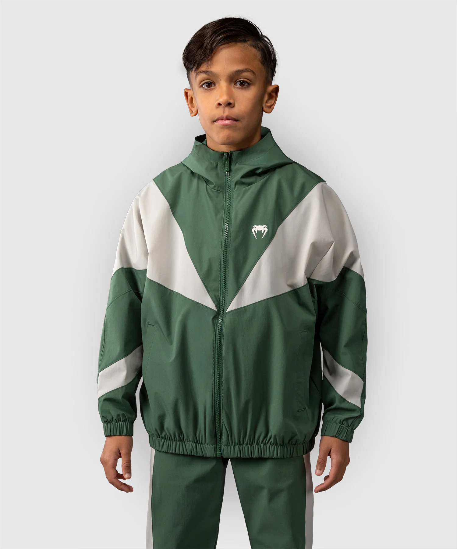 Veste Venum pour Enfant Venum Vectra  – Vert Forêt/ Blanc Cassé